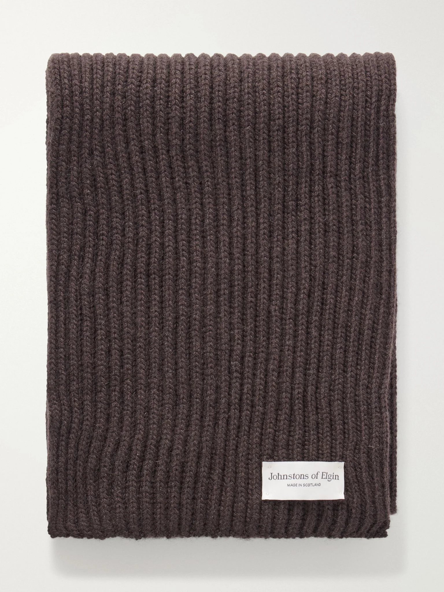 Lovat cashmere ribbed scarf Dark brown - 1