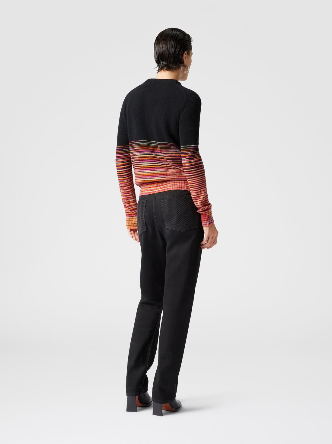 Crewneck cardigan in dégradé slub cashmere - 3