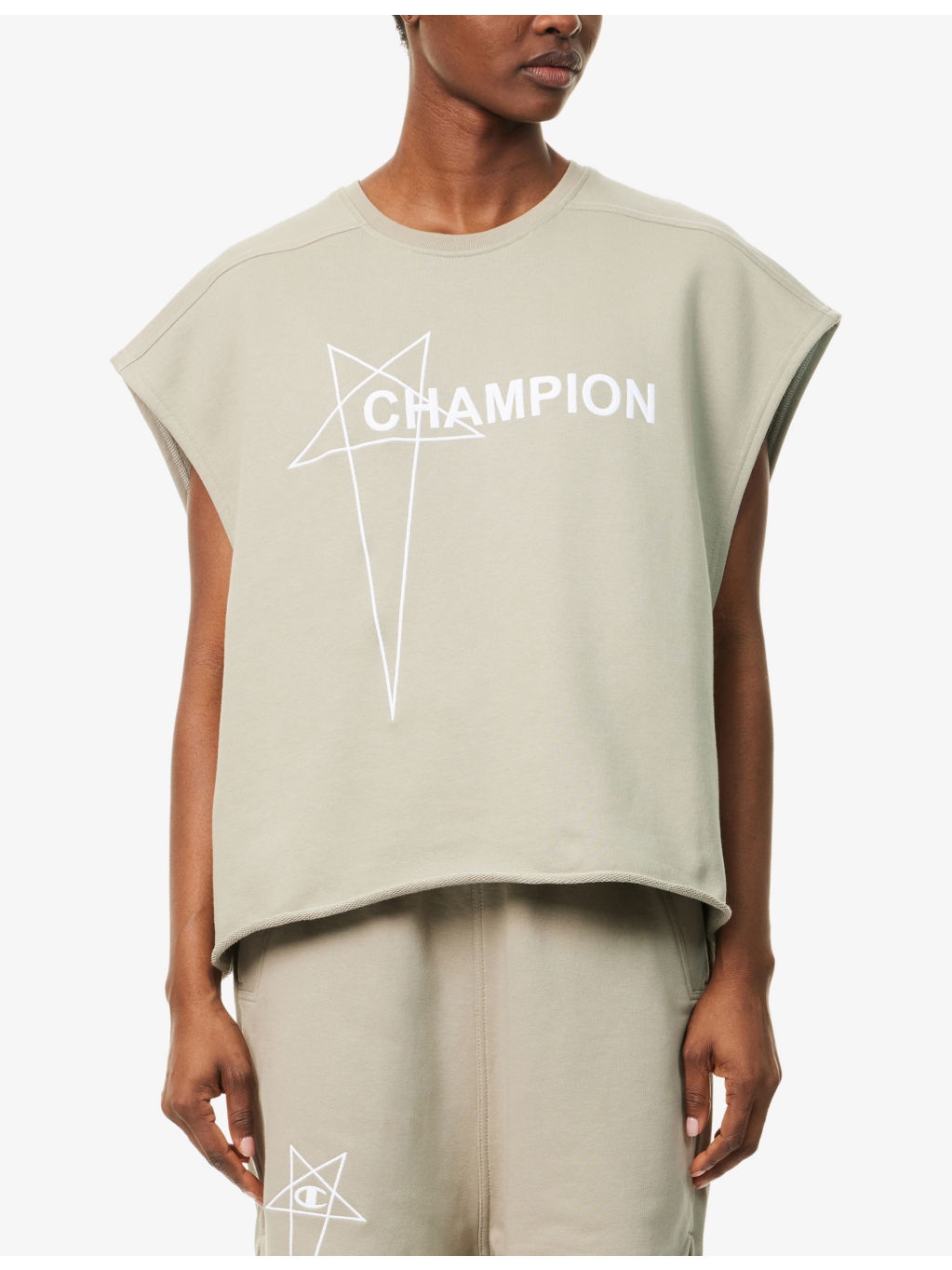 Rick Owens X Champion Tatlin Logo-Embroidery Cotton-Jersey Sweatshirt - 3
