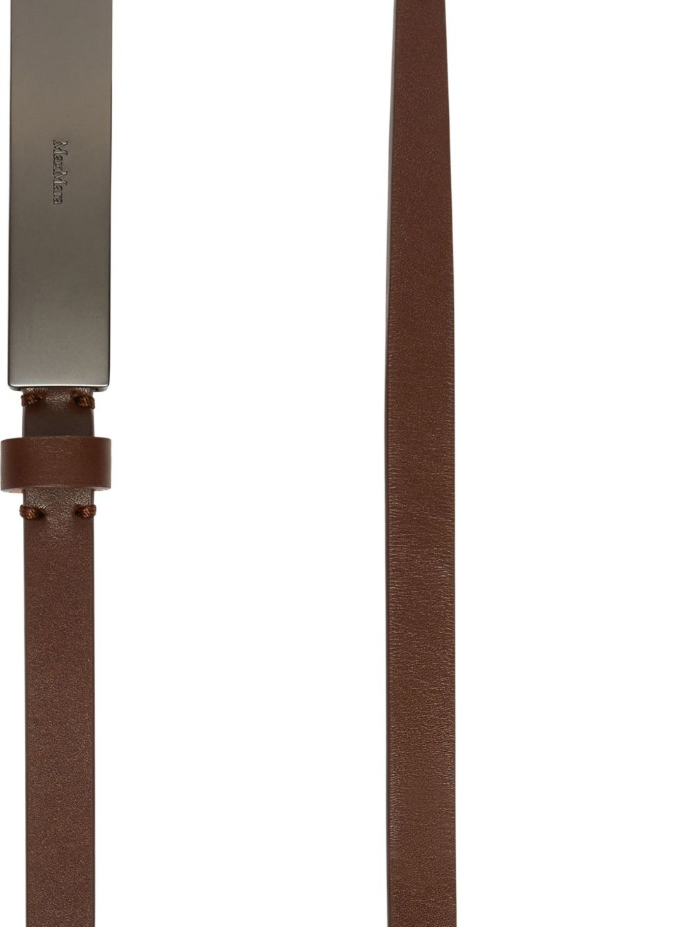 plaque leather belt - 2
