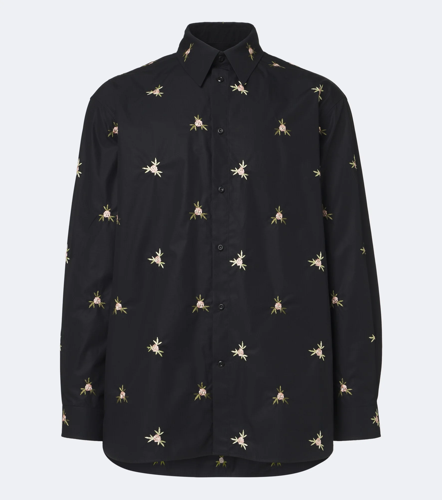Embroidered cotton poplin shirt - 1