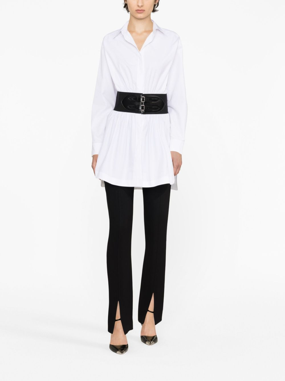 belted cotton shirt - 3
