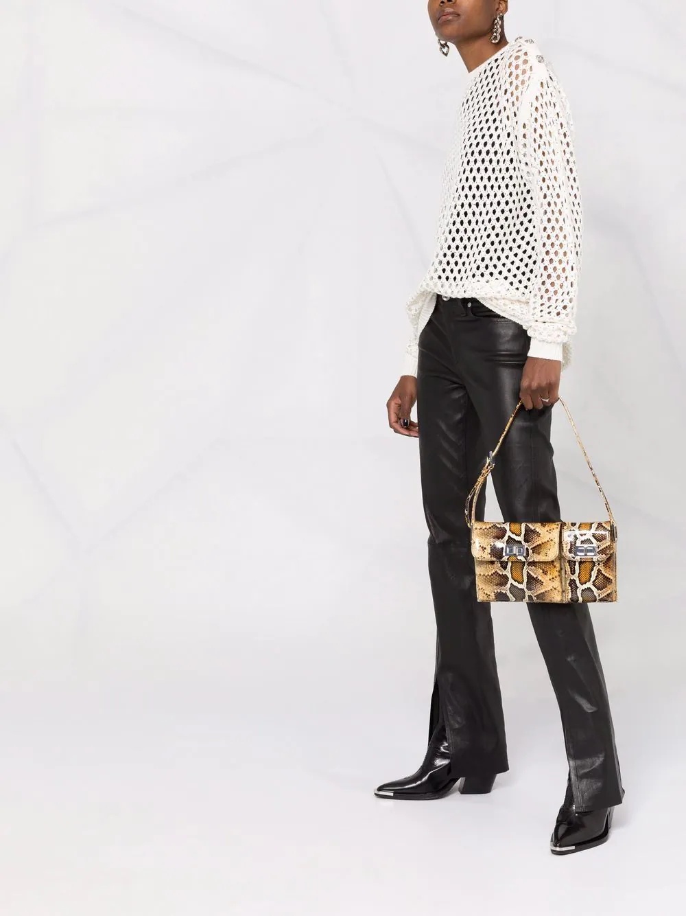 pointelle-knit crystal-embellished jumper - 6
