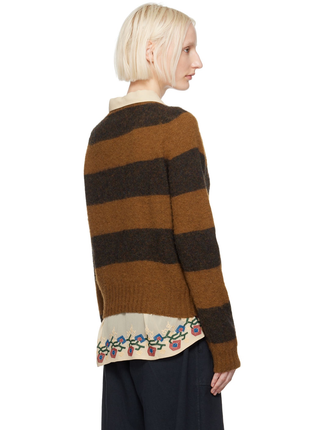 Brown Jets Stripe Sweater - 3