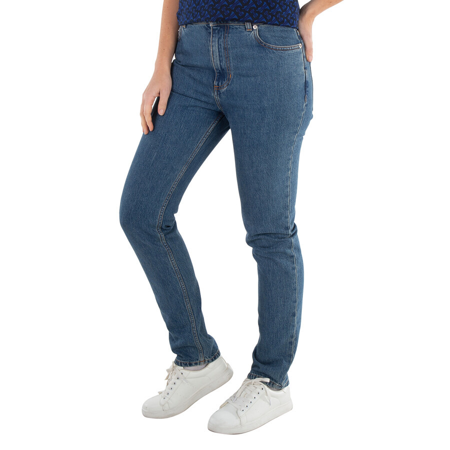 Burberry High Waisted Slim-Fit Denim Jeans - 3