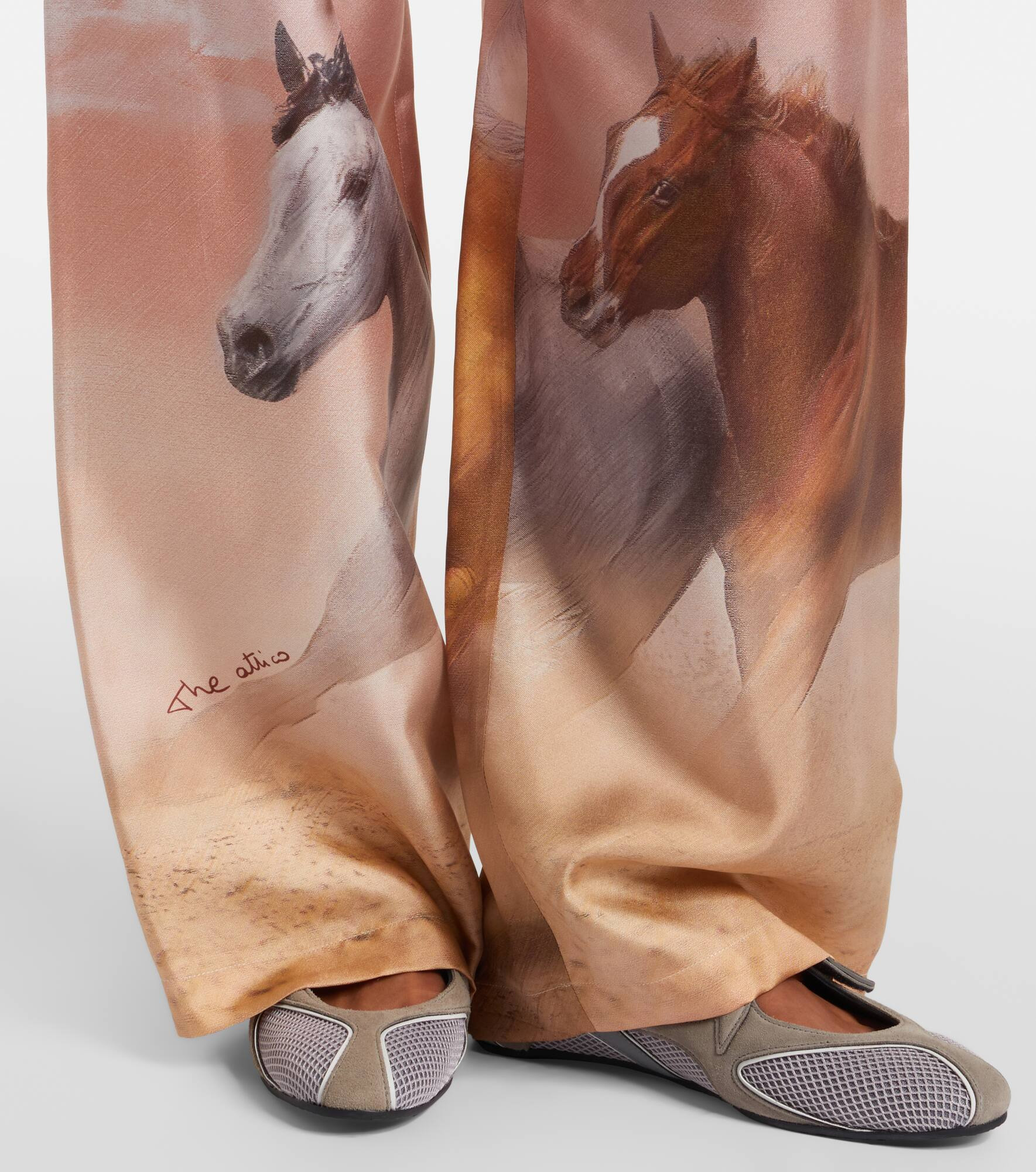 Printed silk twill palazzo pants - 5