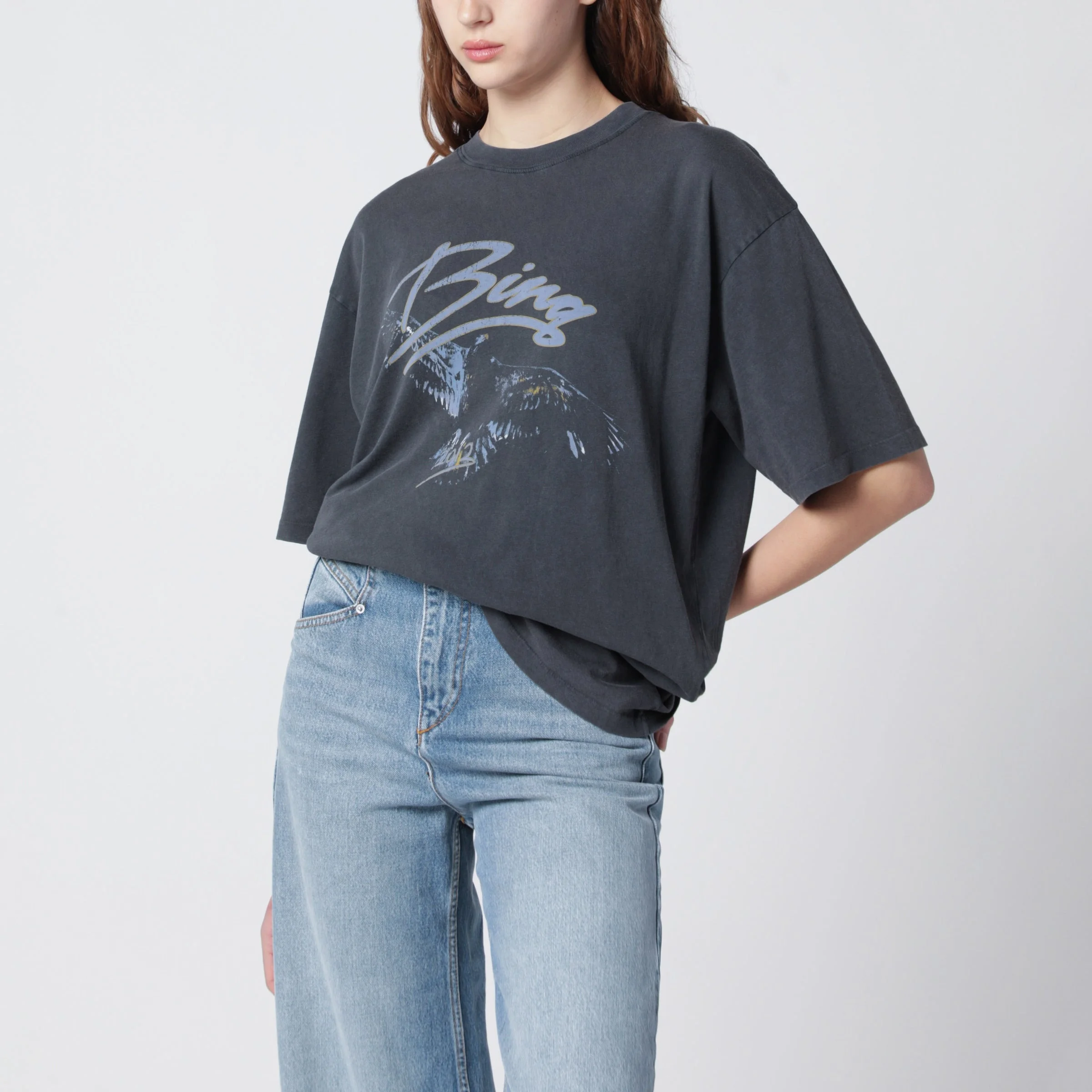 Spencer Eagle washed black T-shirt - 1