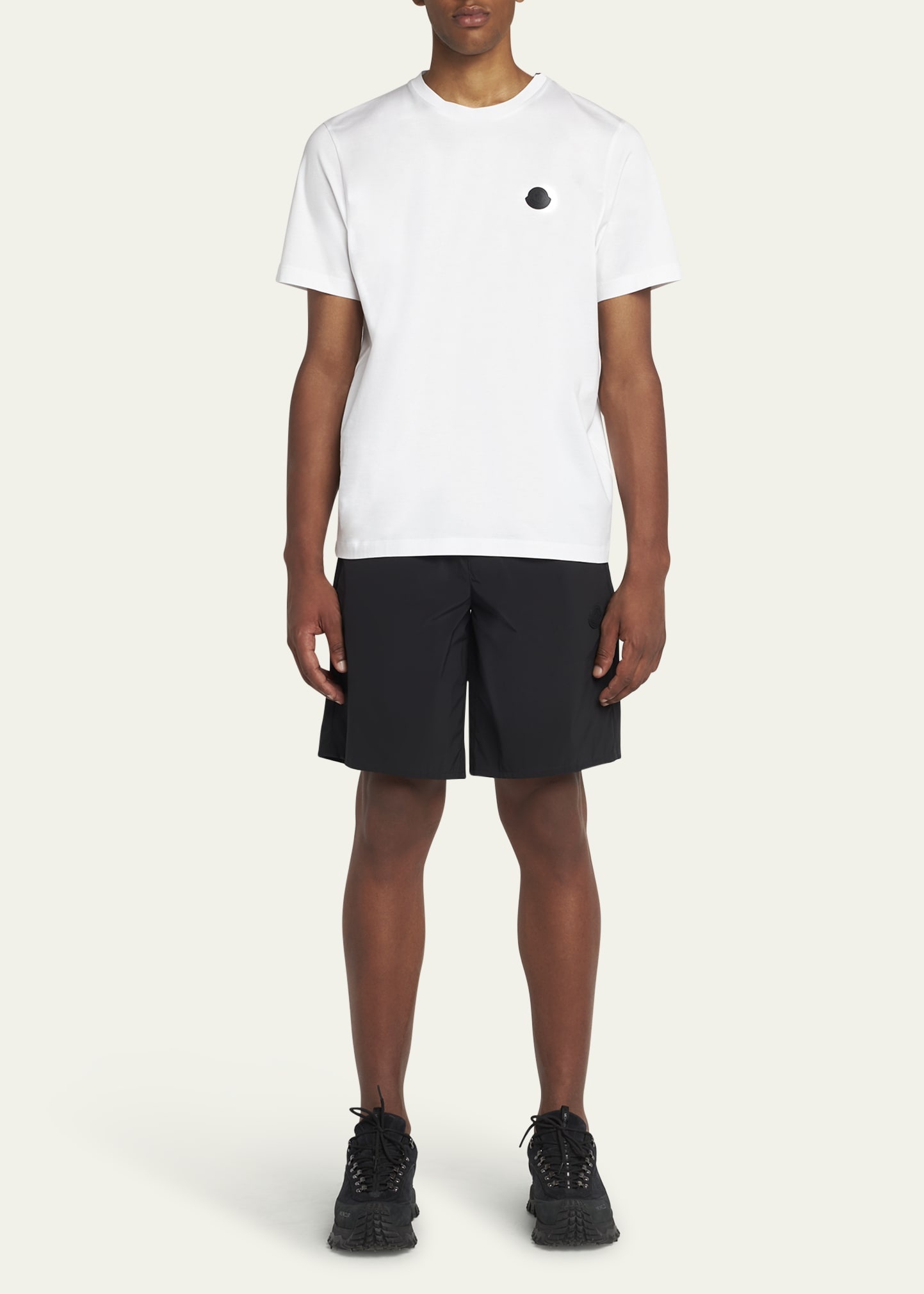 Men's Logo Patch Cotton Crewneck T-Shirt - 2