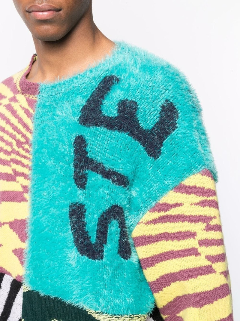 colour-blocked logo jumper 6