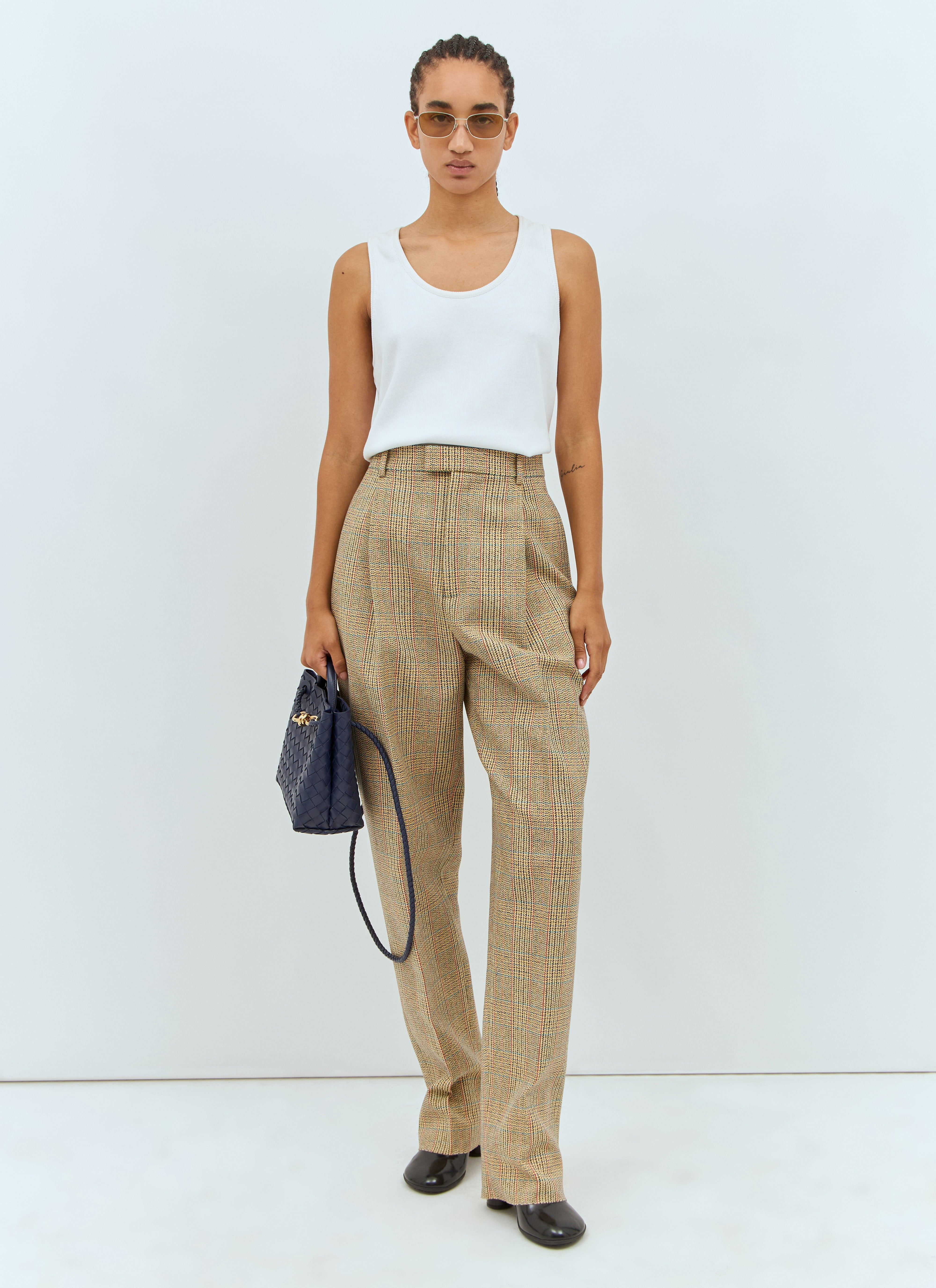 Bottega Veneta Women Prince Of Wales Tweed Pants - 4