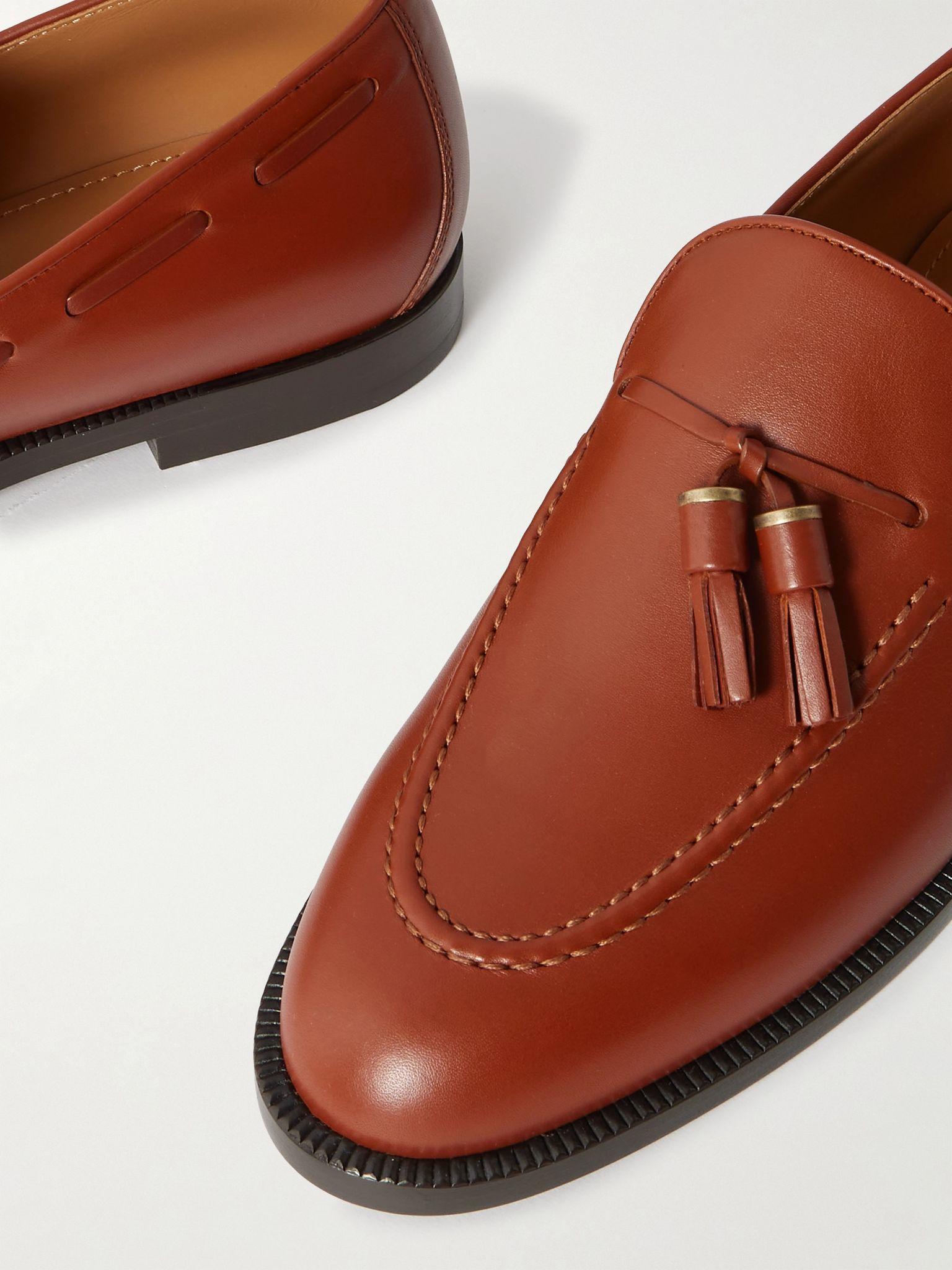 Francis tasseled leather loafers Tan - 4