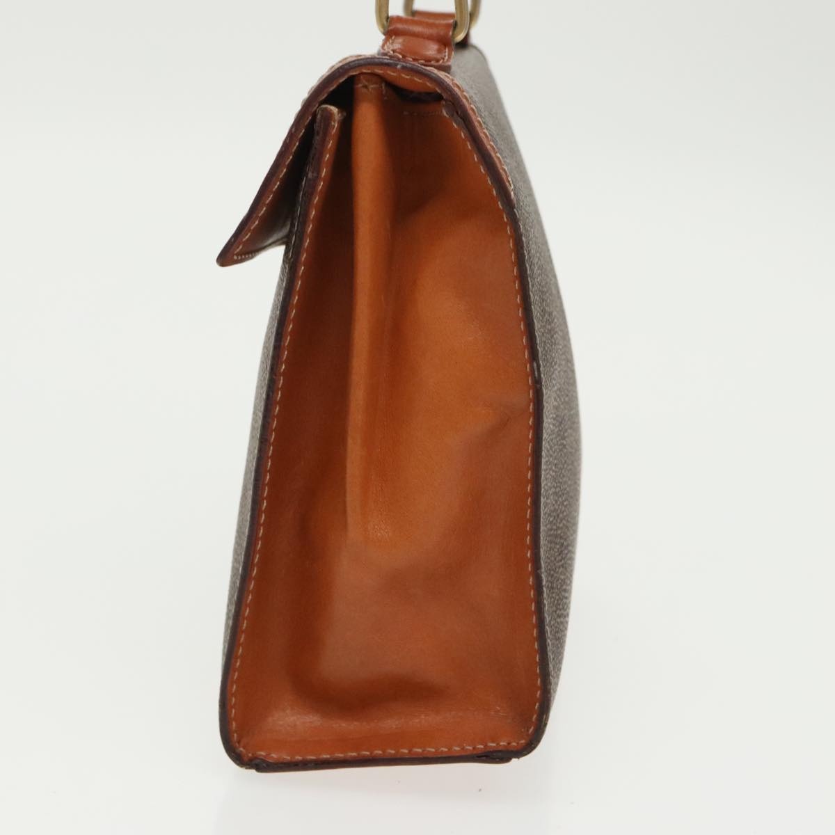 CELINE Macadam Canvas Hand Bag Pvc Leather Brown Gold - 3