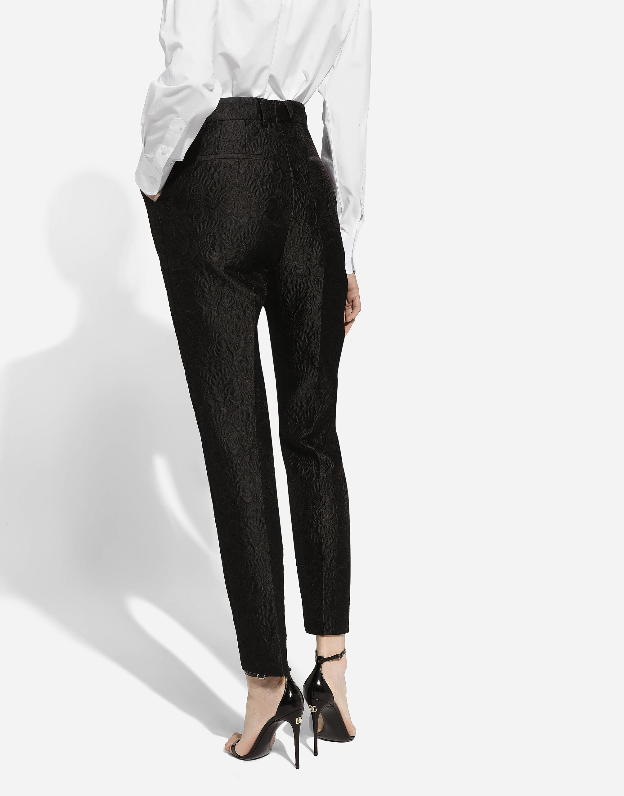 Tailored floral jacquard pants - 4