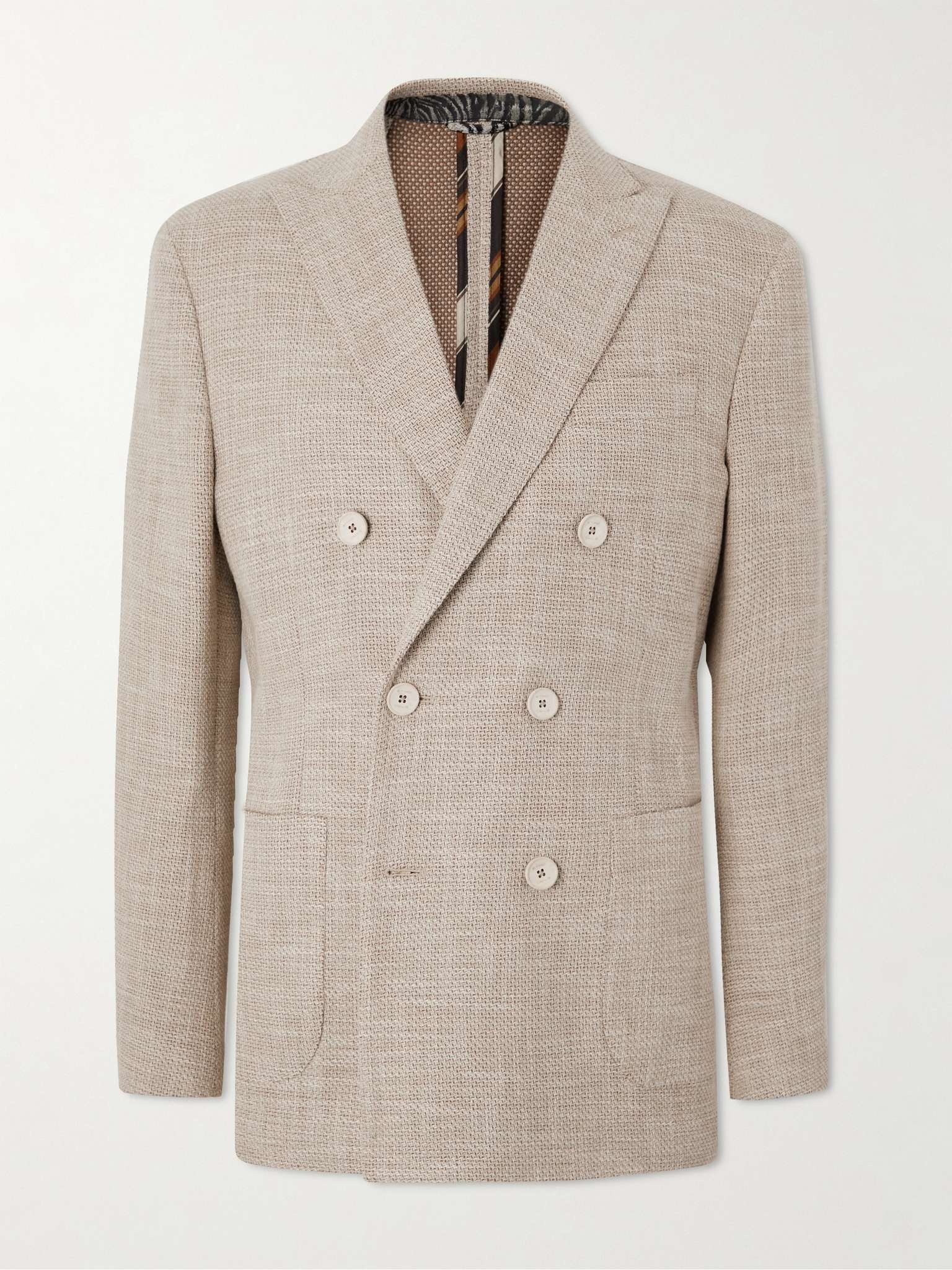 Double-Breasted Cotton-Blend Blazer - 1