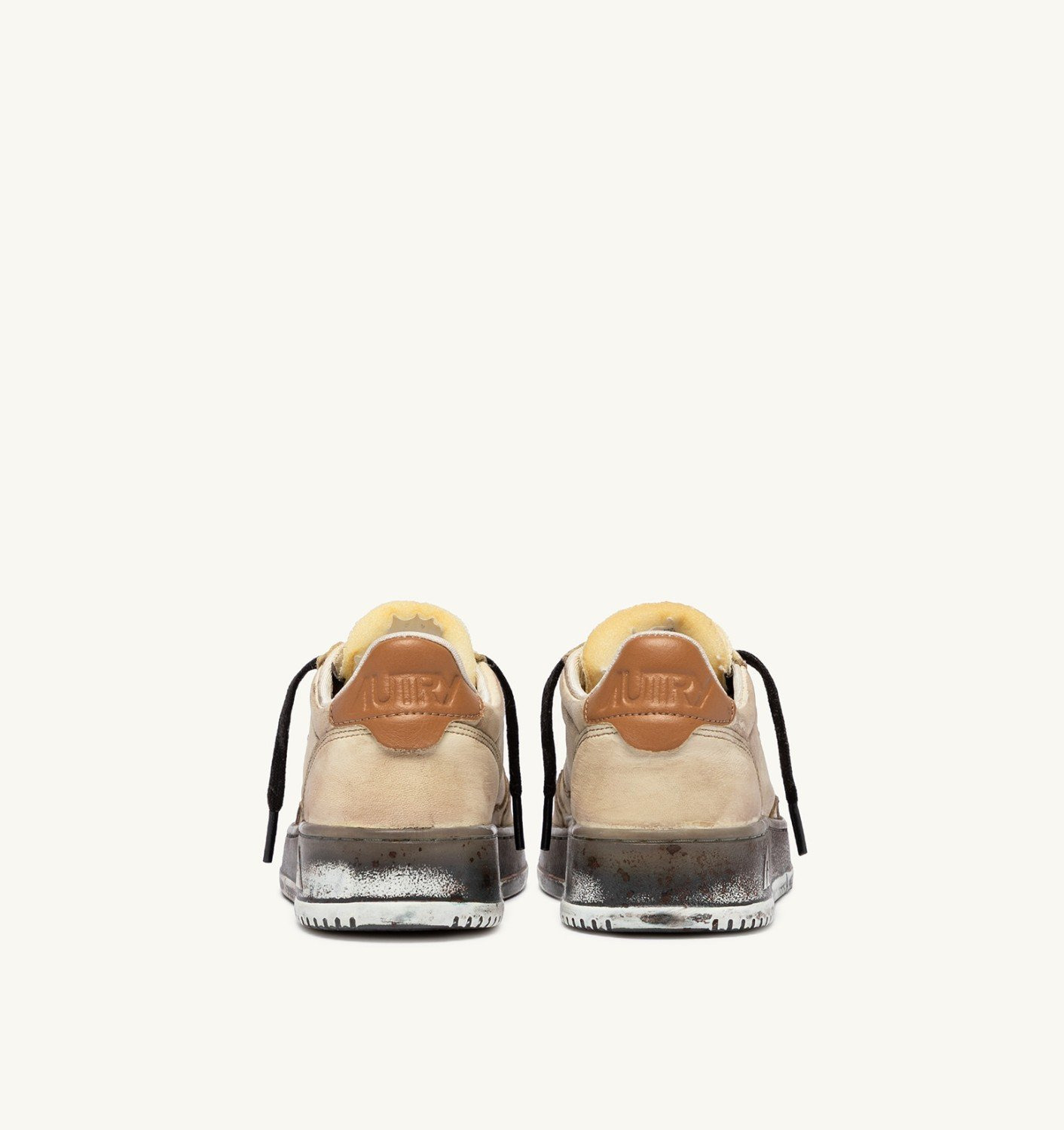 MEDALIST LOW SNEAKERS SUPER VINTAGE IN WHITE AND BROWN SUGAR LEATHER - 3