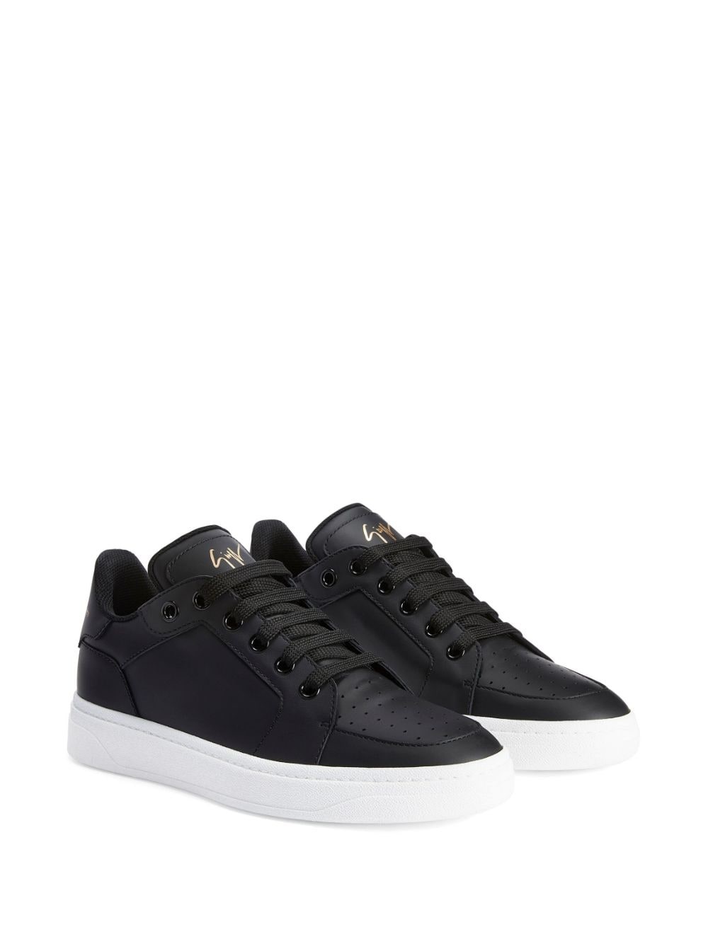 perforated-detail low-top sneakers - 2