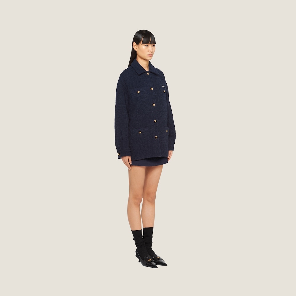 Bouclé blouson jacket - 5