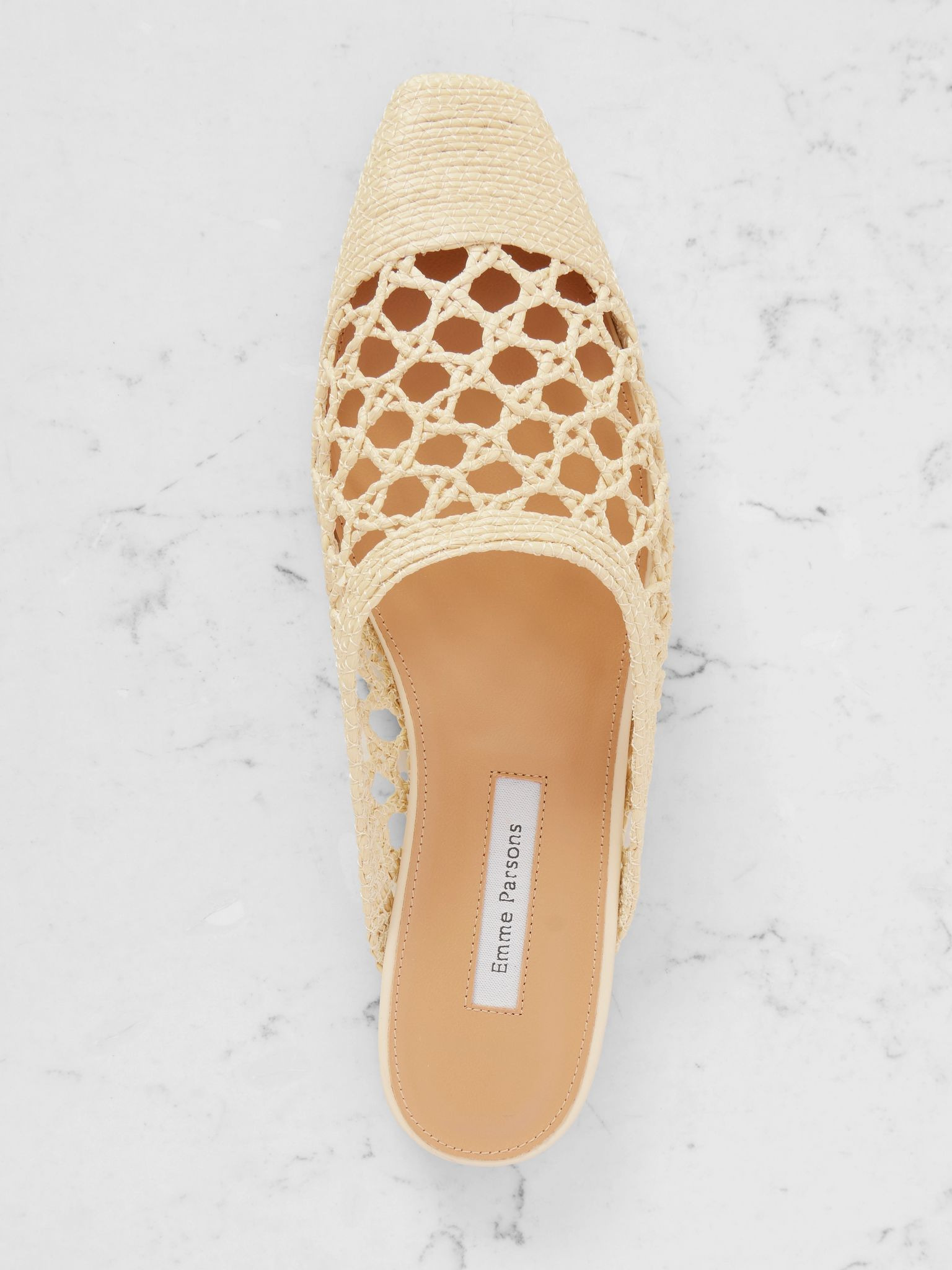 Woven raffia mules Beige - 5