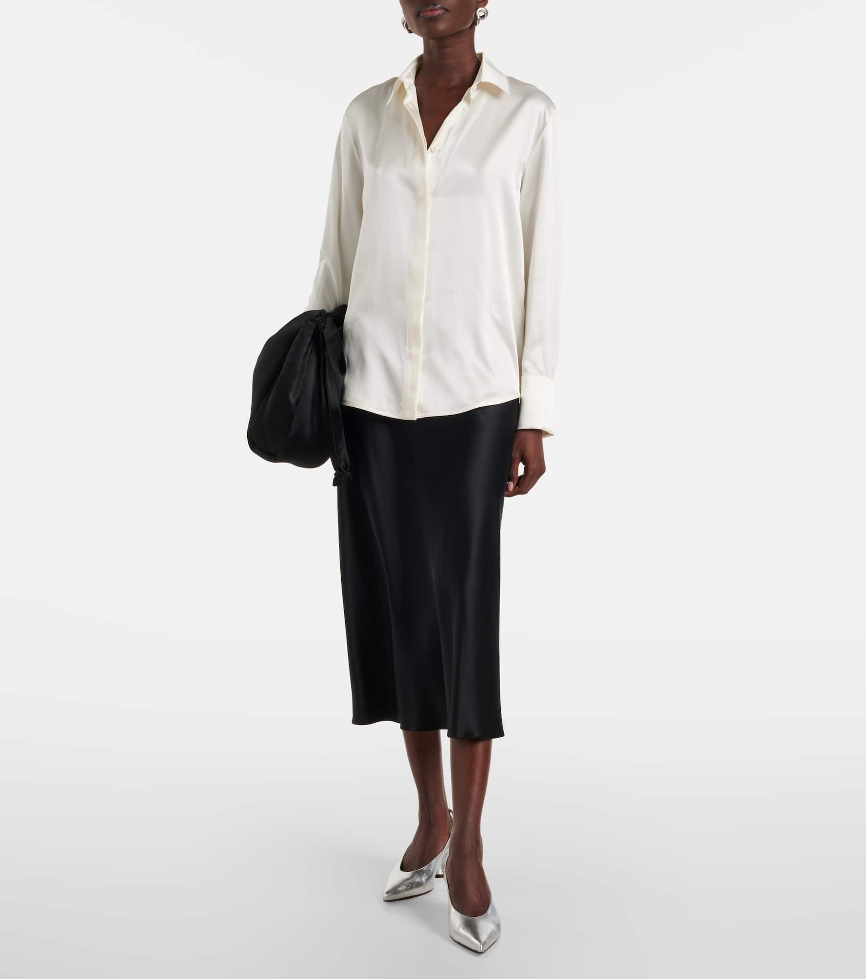Carnet silk satin midi skirt - 2