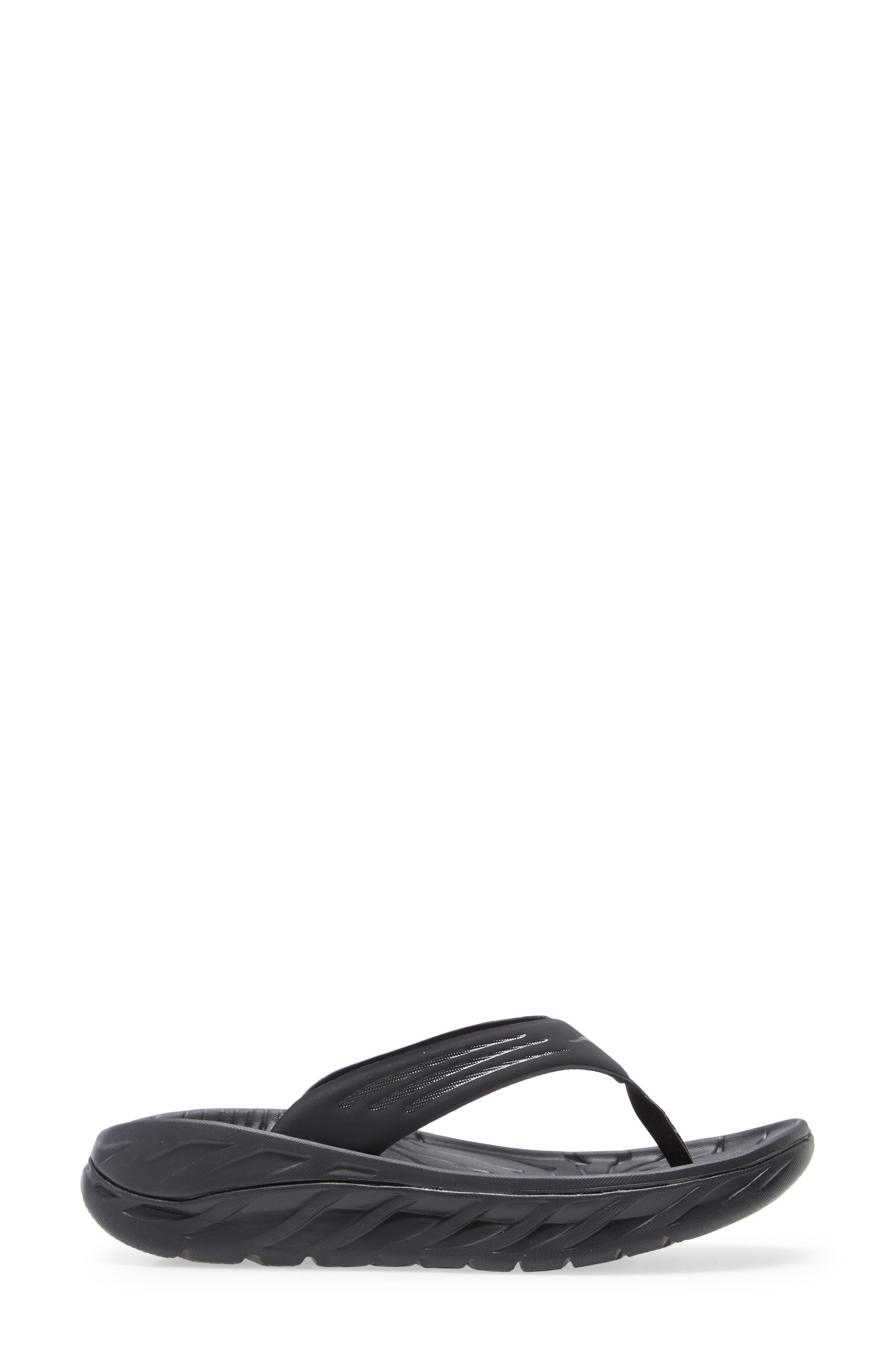 HOKA Ora Recovery Flip Flop in Black /Dark Gull Gray at Nordstrom - 3