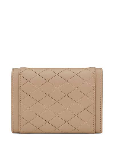 SAINT LAURENT logo-plaque quilted clutch bag outlook