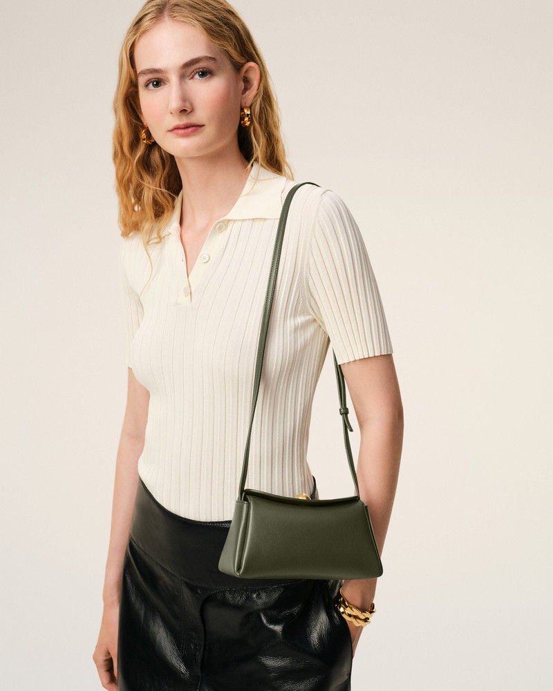 AMI Paris GREEN COW LEATHER MINI CARROUSEL BAG outlook