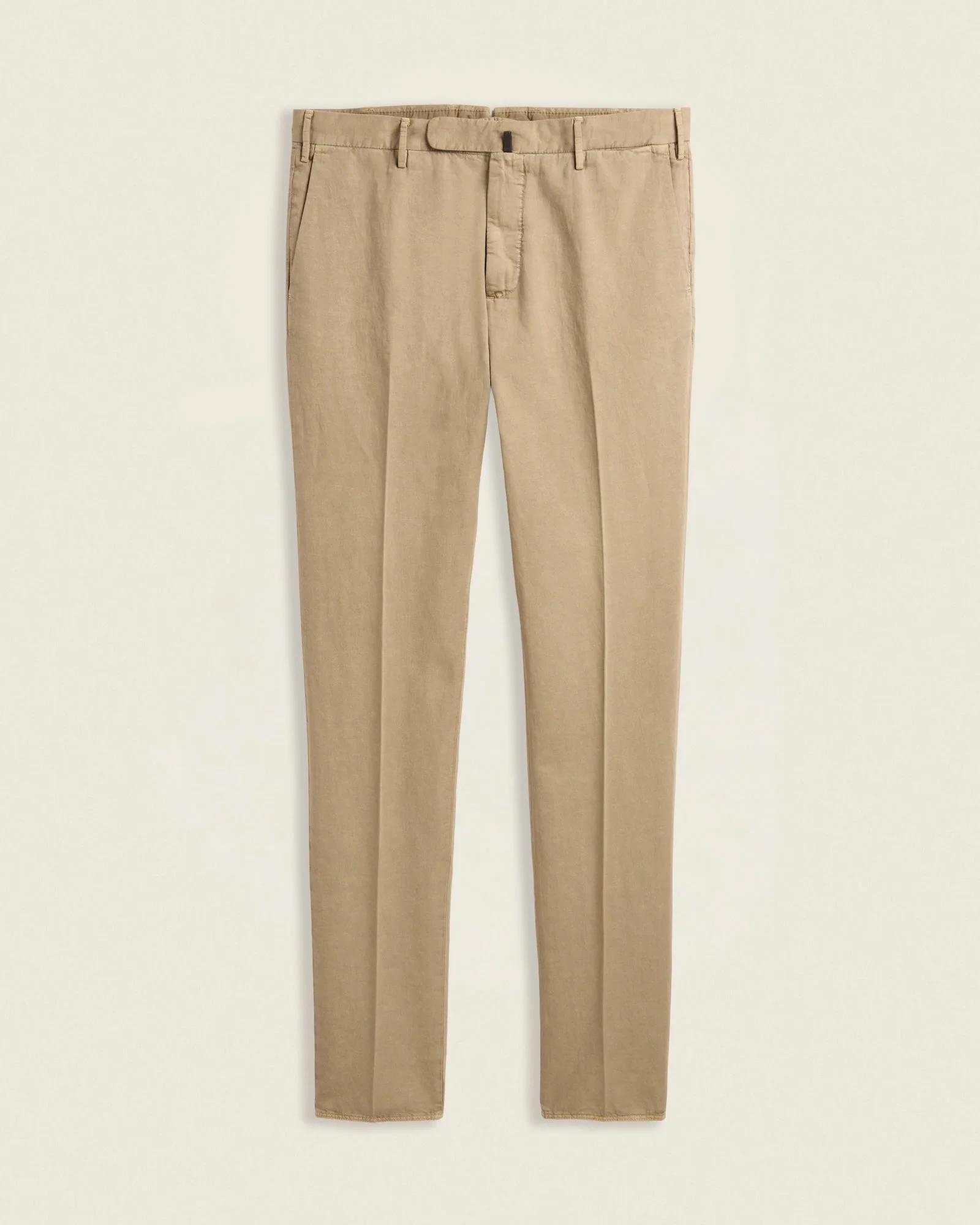 Slim fit cotton and linen trousers - 1