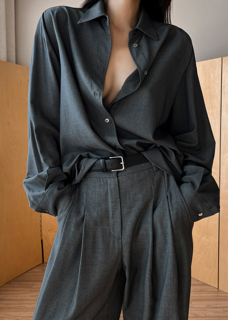 Gelso Shirt - Dark Grey Melange 1