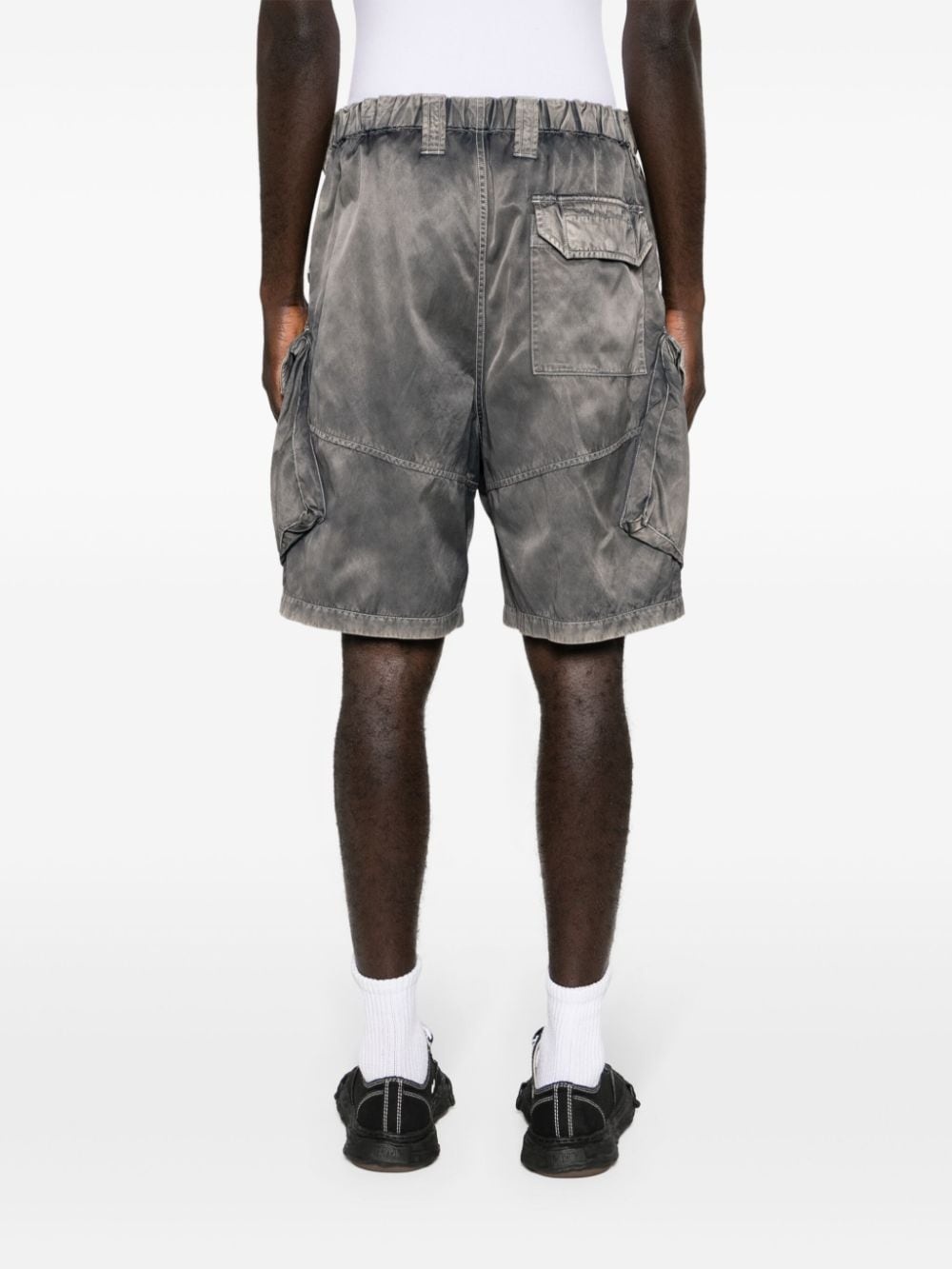 logo-patches wide-leg cargo shorts - 4