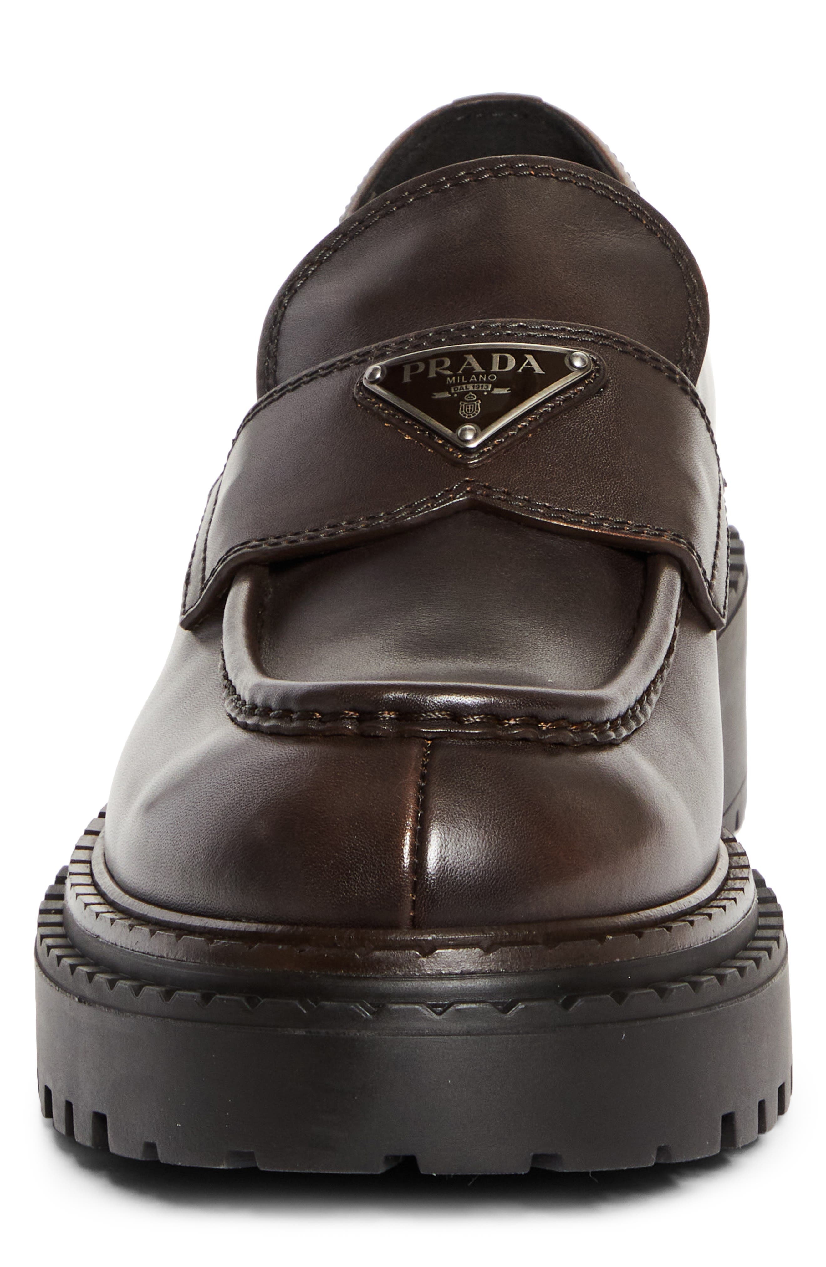 Prada Double Chocolate Platform Loafer in Moro at Nordstrom - 4
