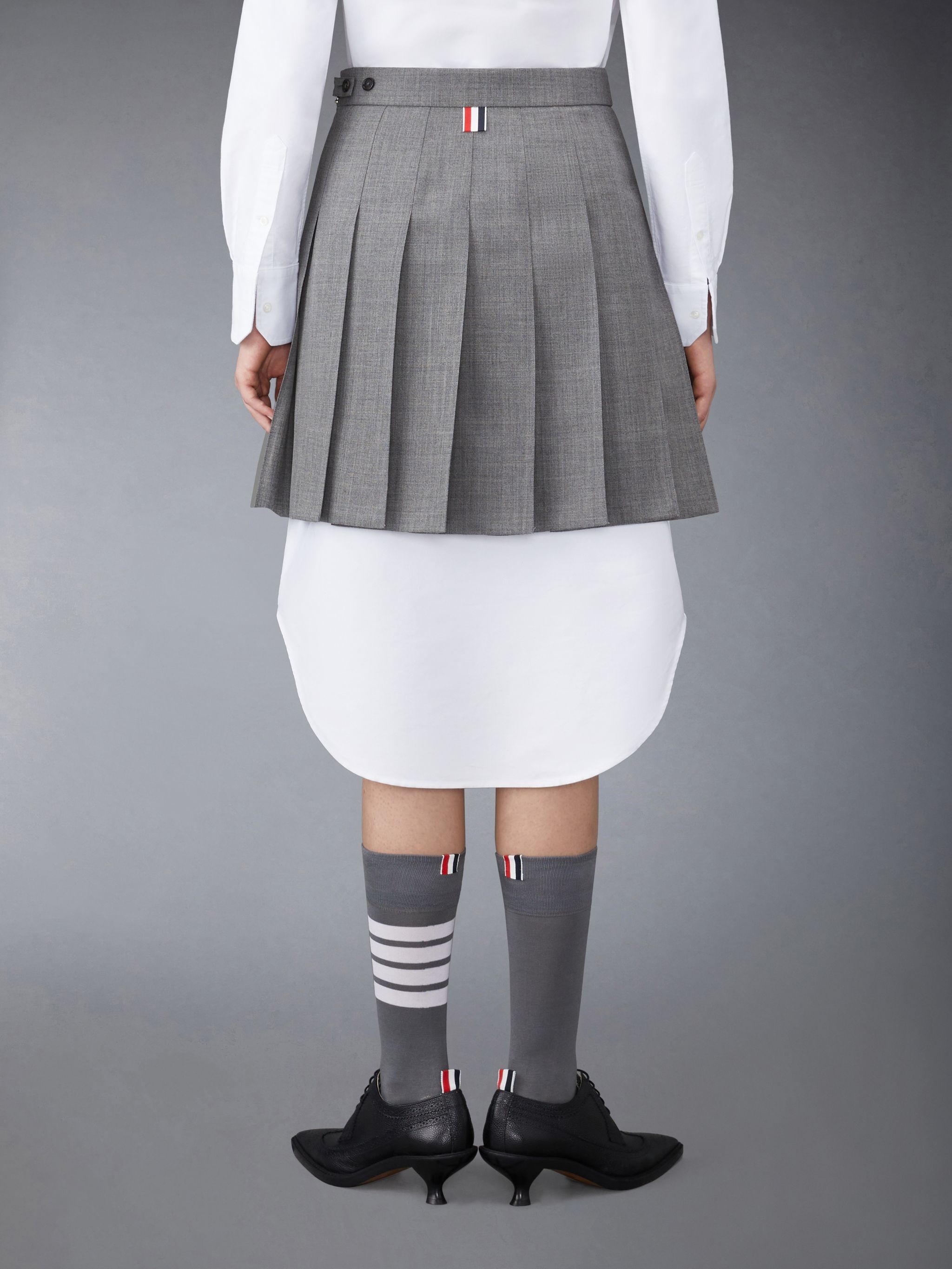 Wool Fresco Pleated Mini Skirt - 3