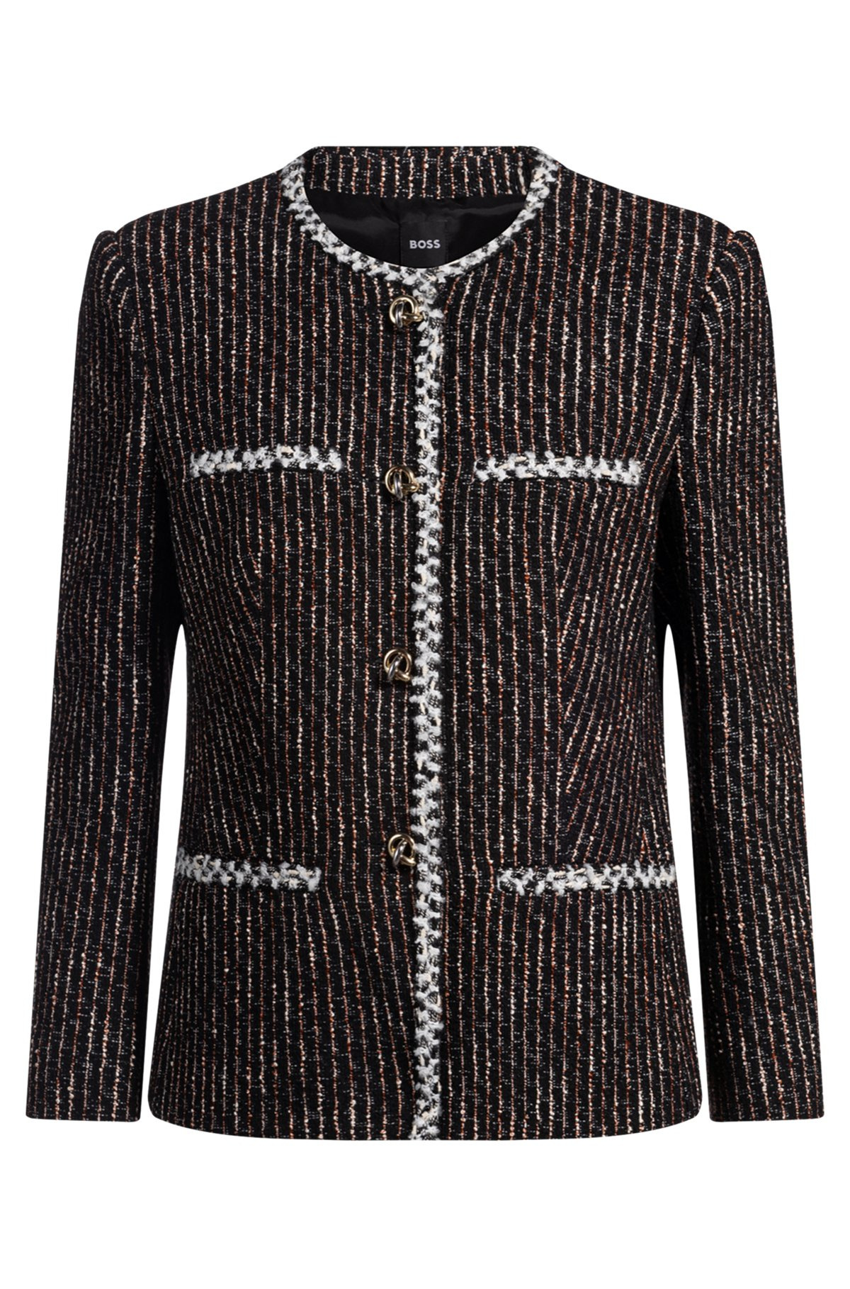 SLIM-FIT BLAZER IN MULTICOLORED BOUCLÉ - 1