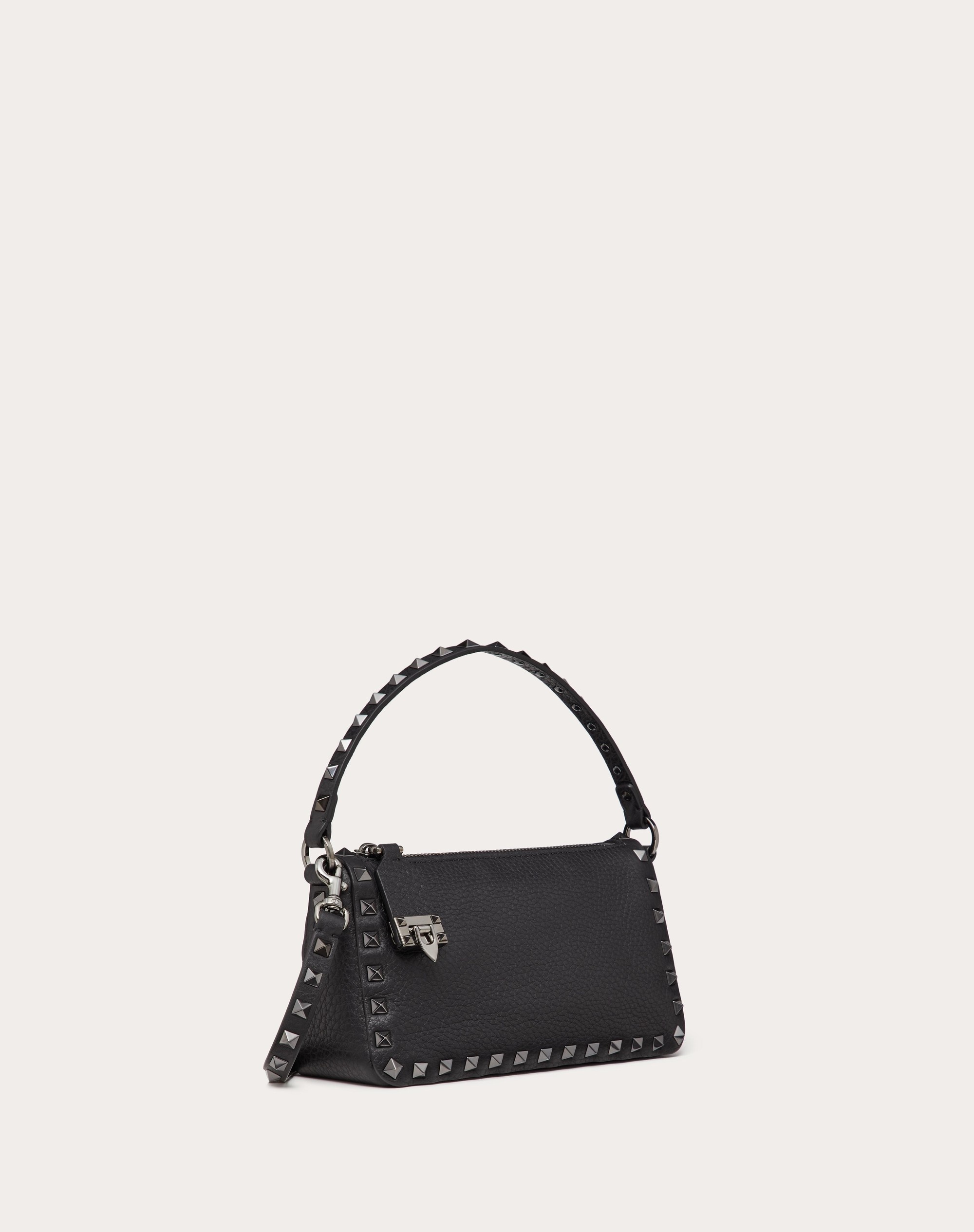 SMALL ROCKSTUD GRAINY CALFSKIN HANDBAG