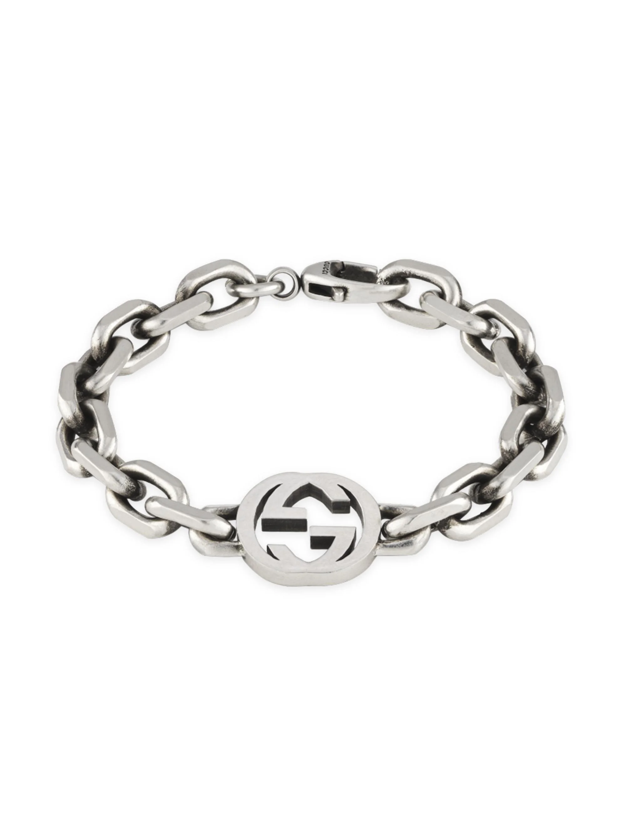 Men's Interlocking G Sterling Silver Bracelet - Silver - 1