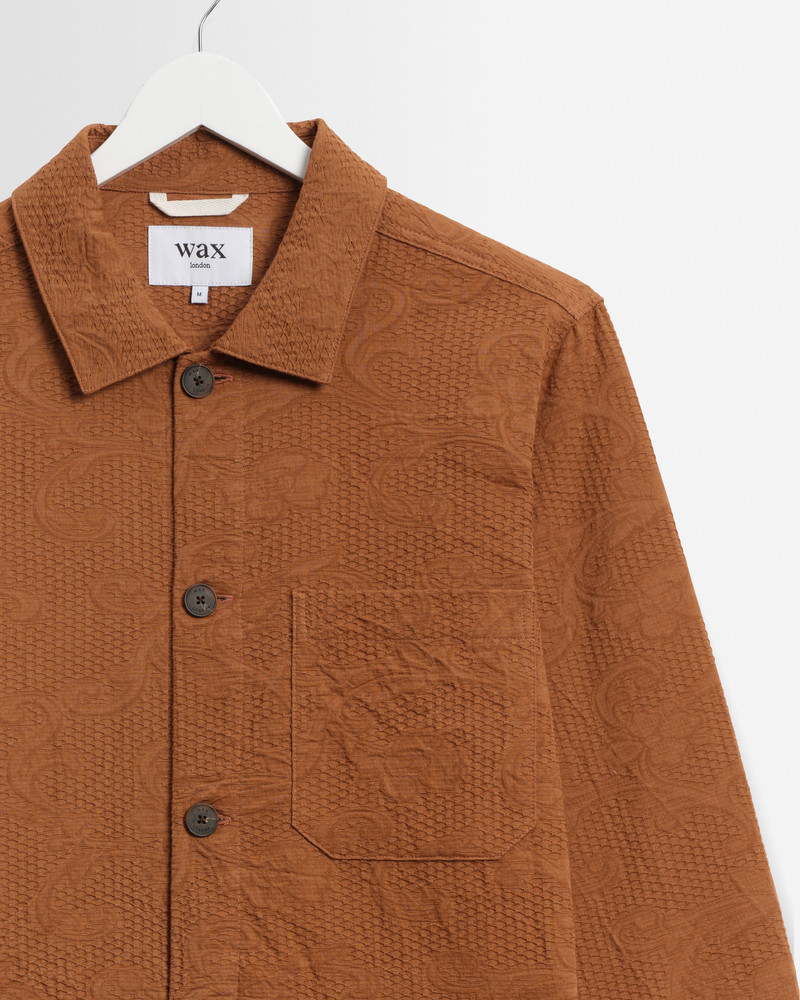 Rockley - Rust Honeycomb Jacquard Overshirt 8