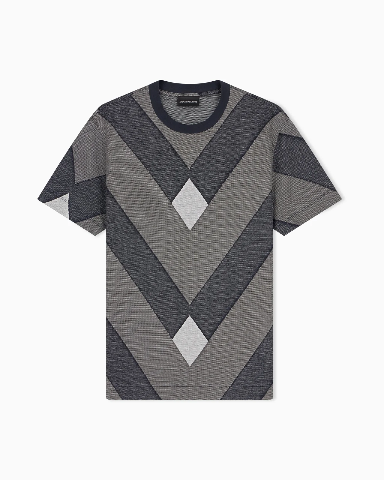 JERSEY JACQUARD T-SHIRT IN LYOCELL BLEND SIGNATURE CAPSULE - 1