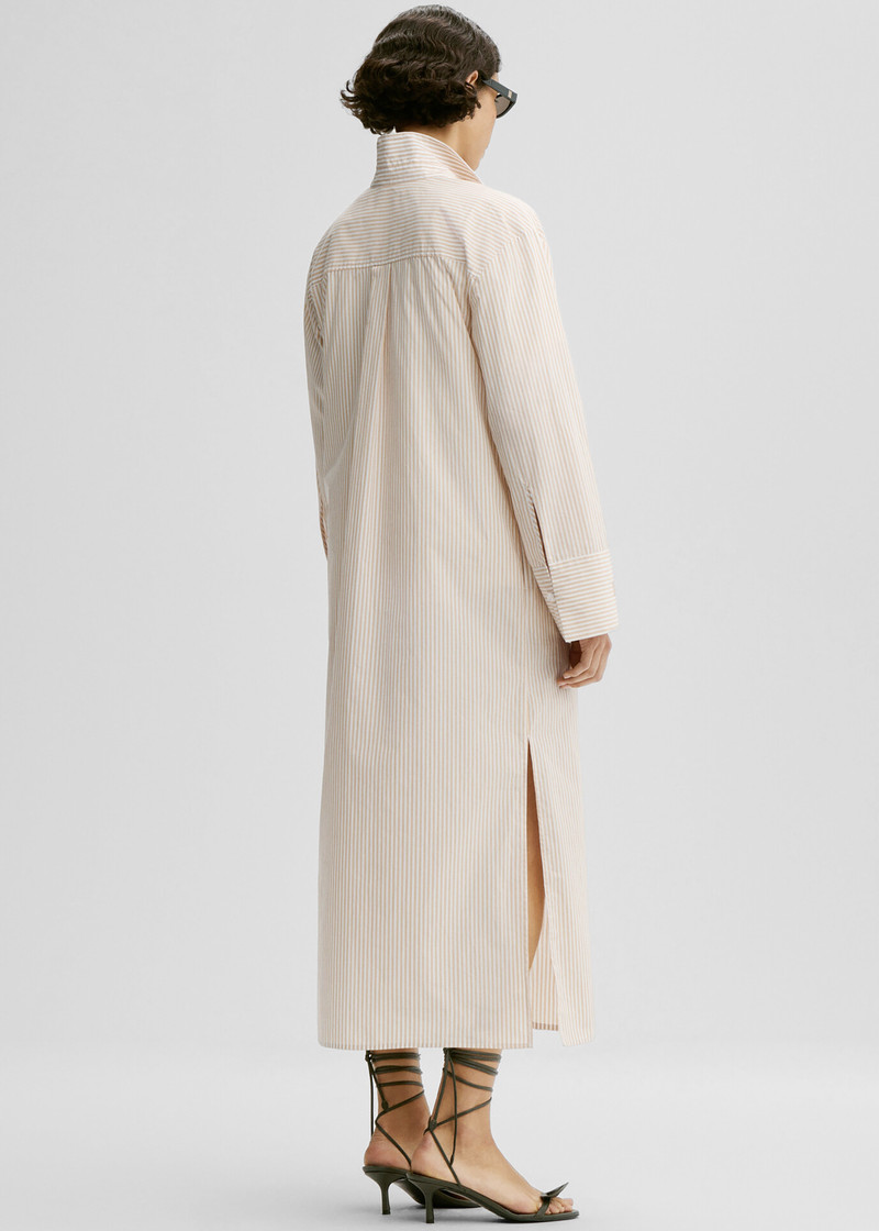 By Malene Birger Perroti Cotton Maxi Dress - Dark Sand Stripe 5