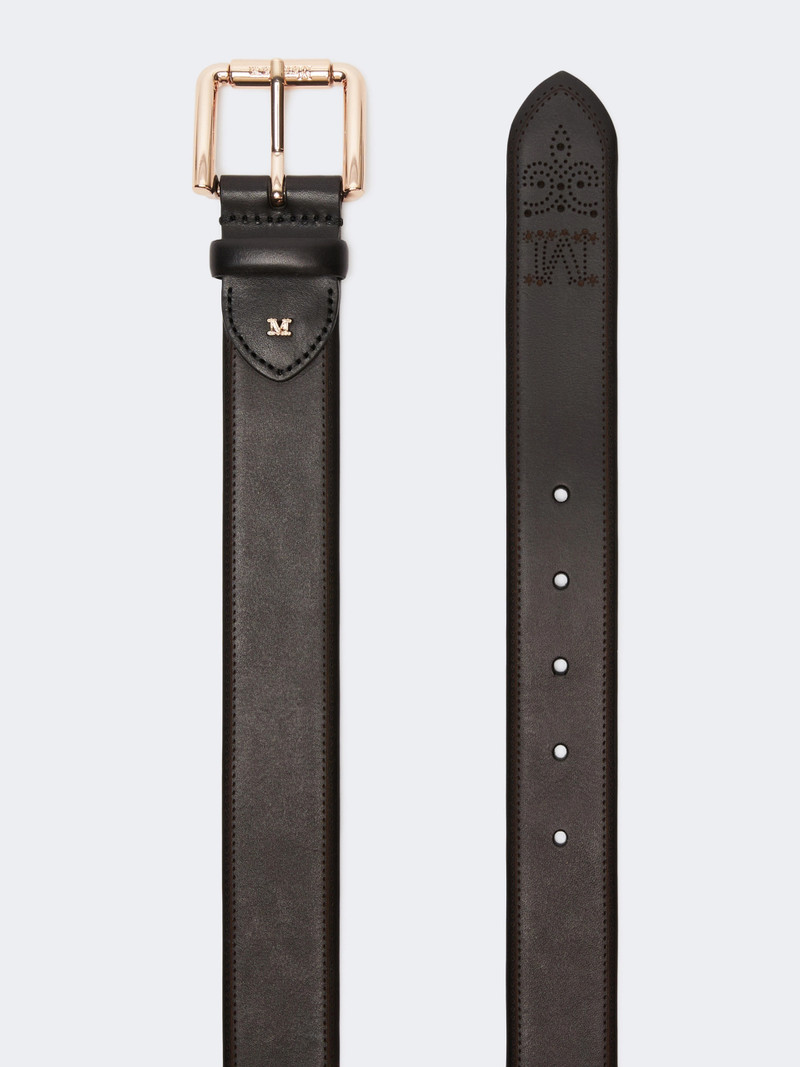 Max Mara ESODO Leather belt - BLACK outlook