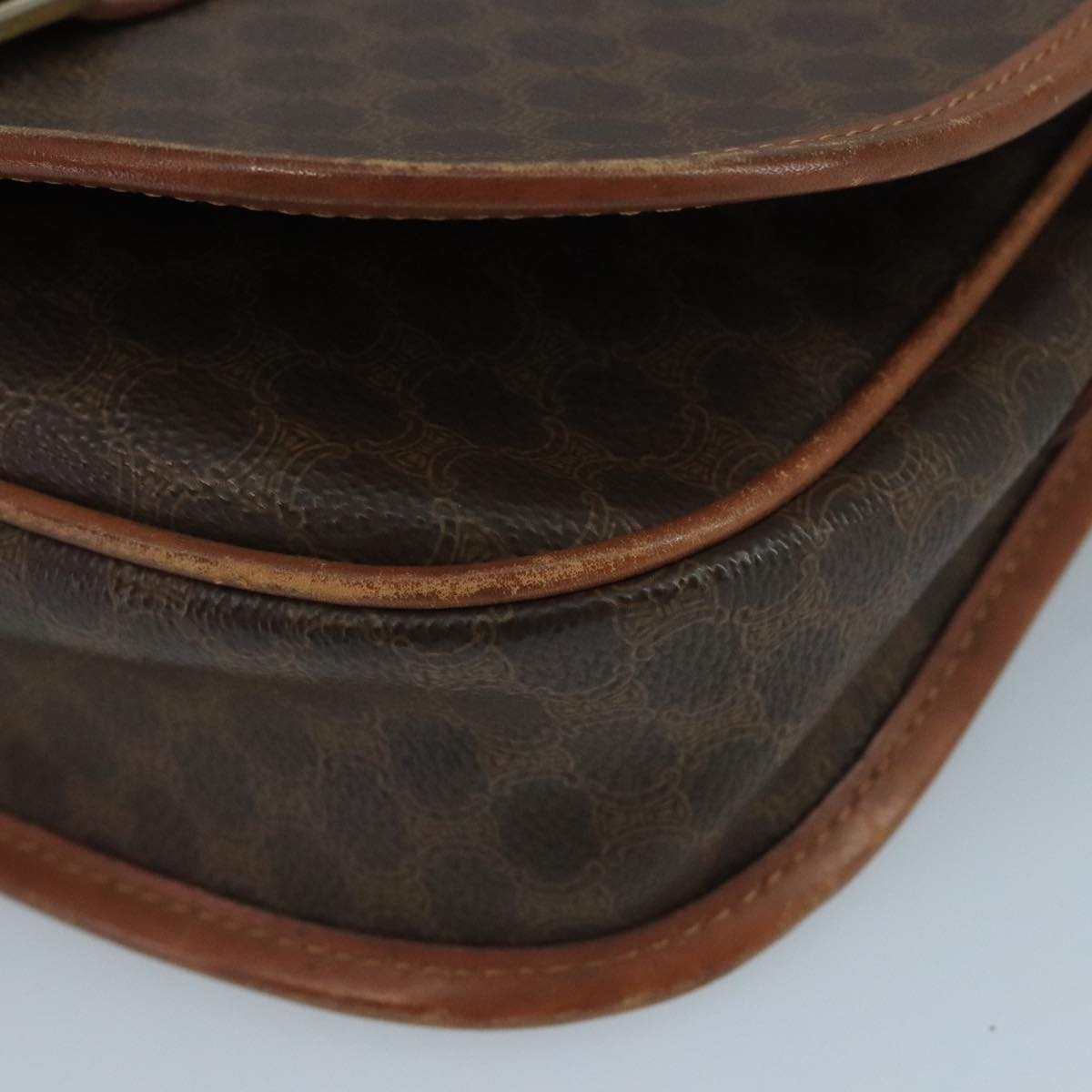 CELINE Macadam Canvas Shoulder Bag Pvc Leather Brown - 9