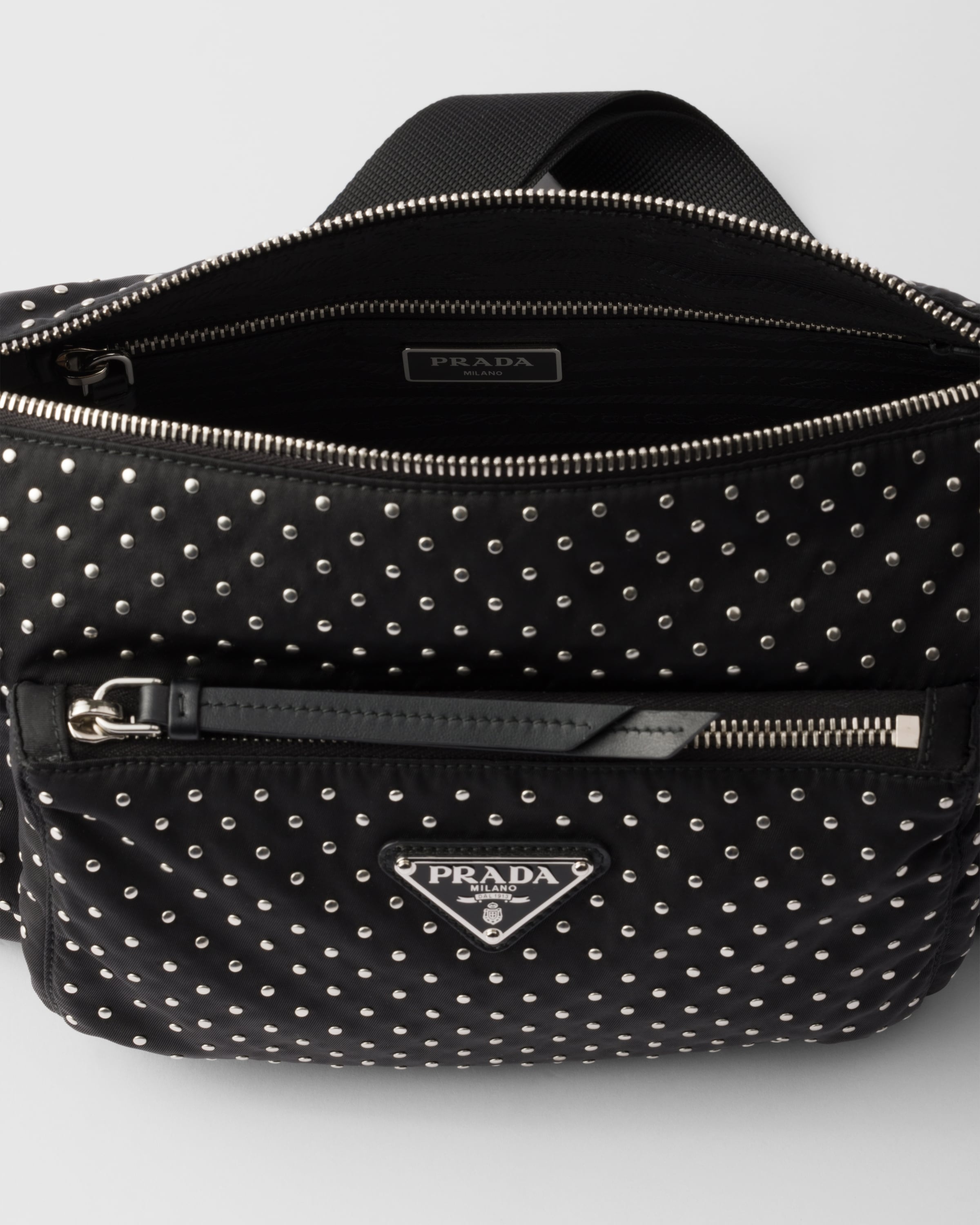 Re-Nylon bag with studs - 4