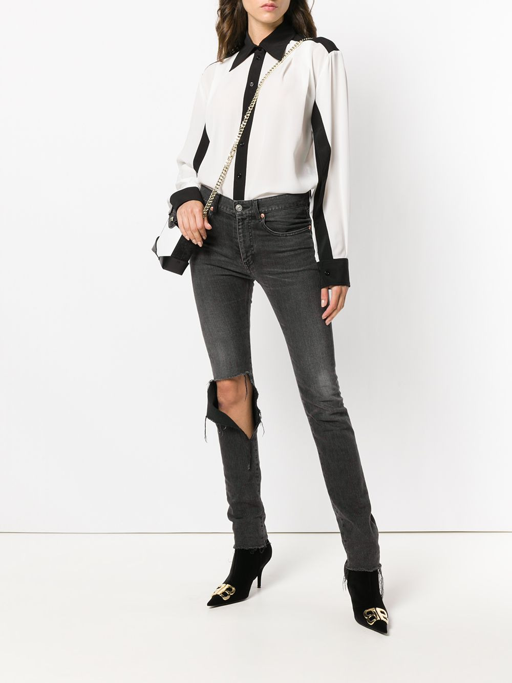 contrast trim blouse - 2