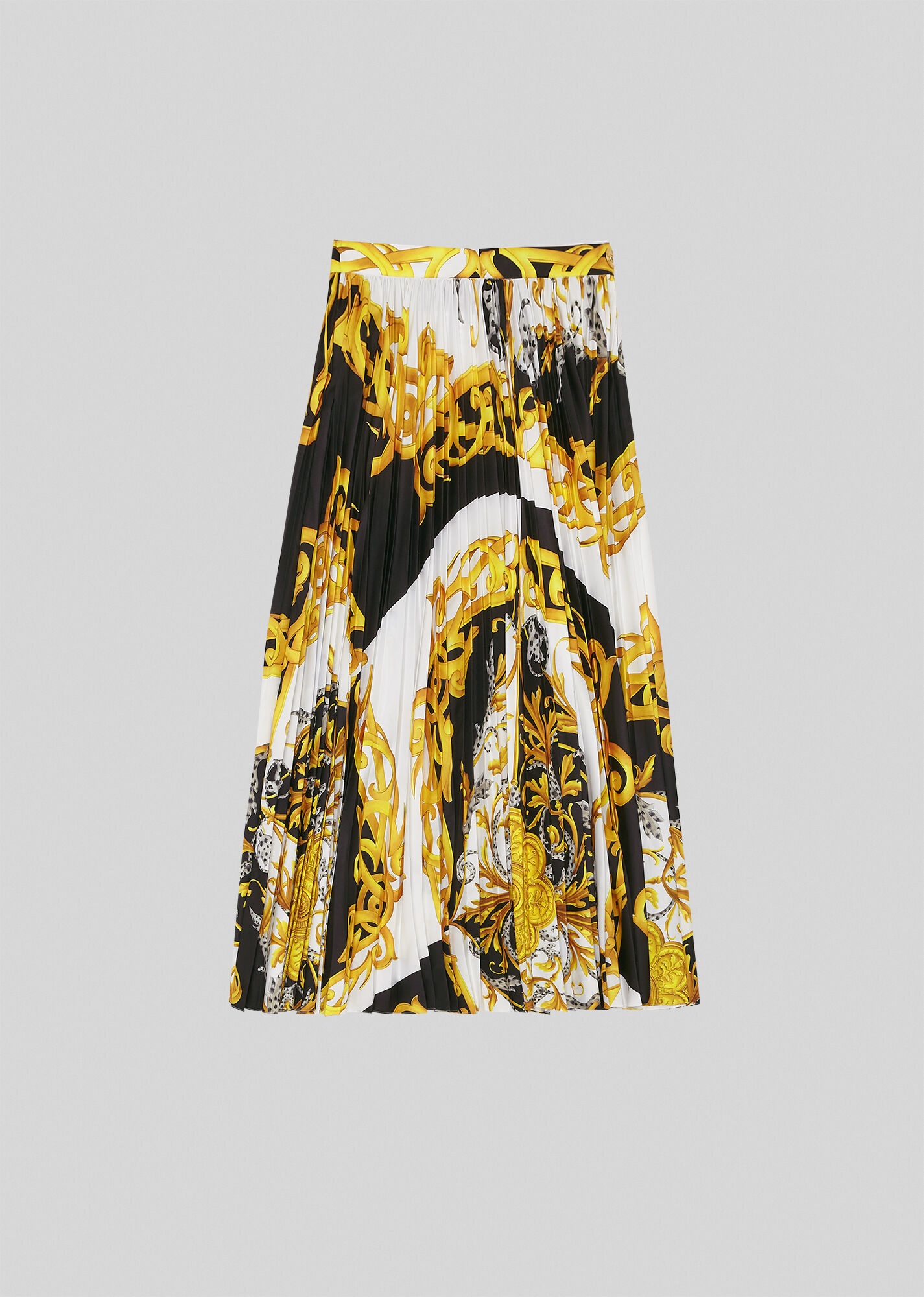 Barocco Acanthus Print Pleated Midi Skirt - 1