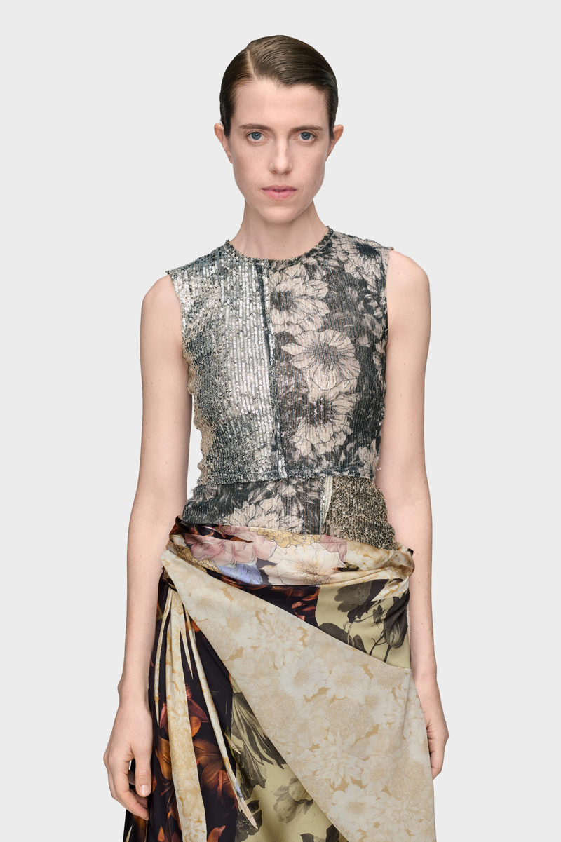 Maison Margiela Sequin Floral Top outlook