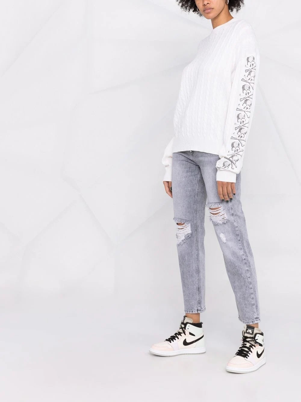 sequin skull pullover jumper - 4