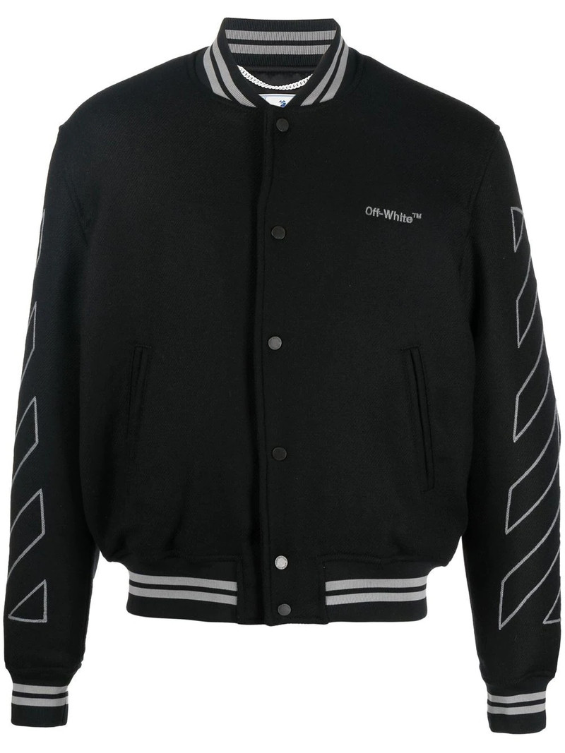 Diag-stripe varsity jacket 1