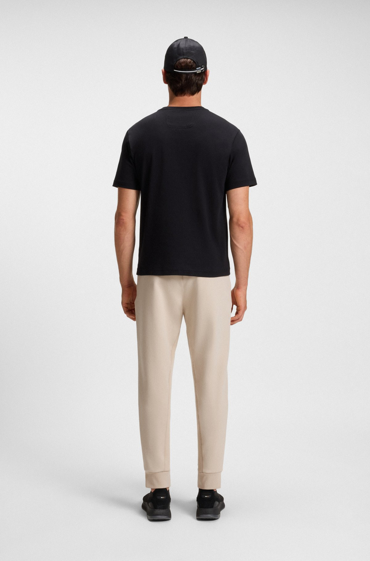 STRETCH TRACKSUIT BOTTOMS WITH LOGO PATCH - 5