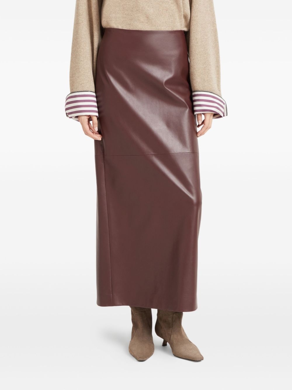leather maxi skirt - 3