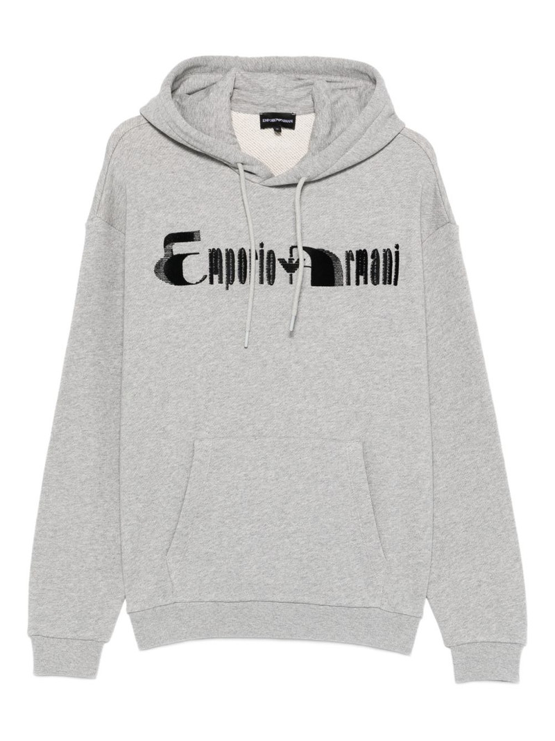 logo-embellishment hoodie 1