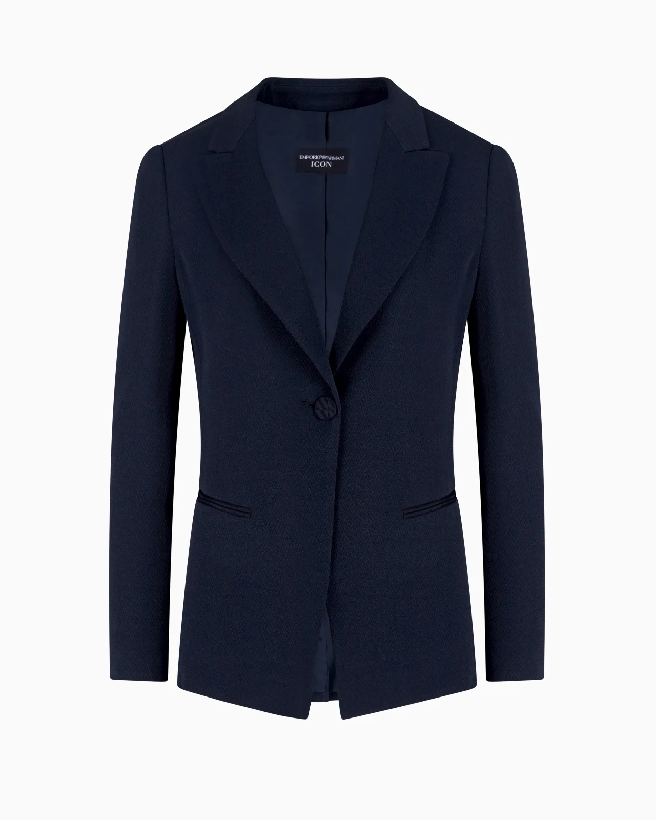 ICON CHEVRON ACETATE-BLEND SINGLE-BREASTED BLAZER - 1