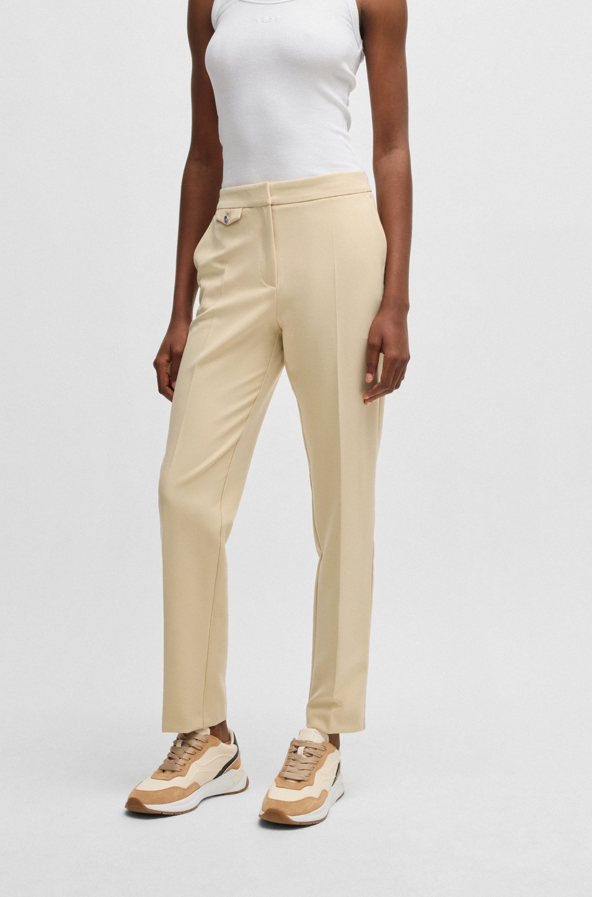 CREASE-FRONT CHINOS IN STRETCH SATIN - 2